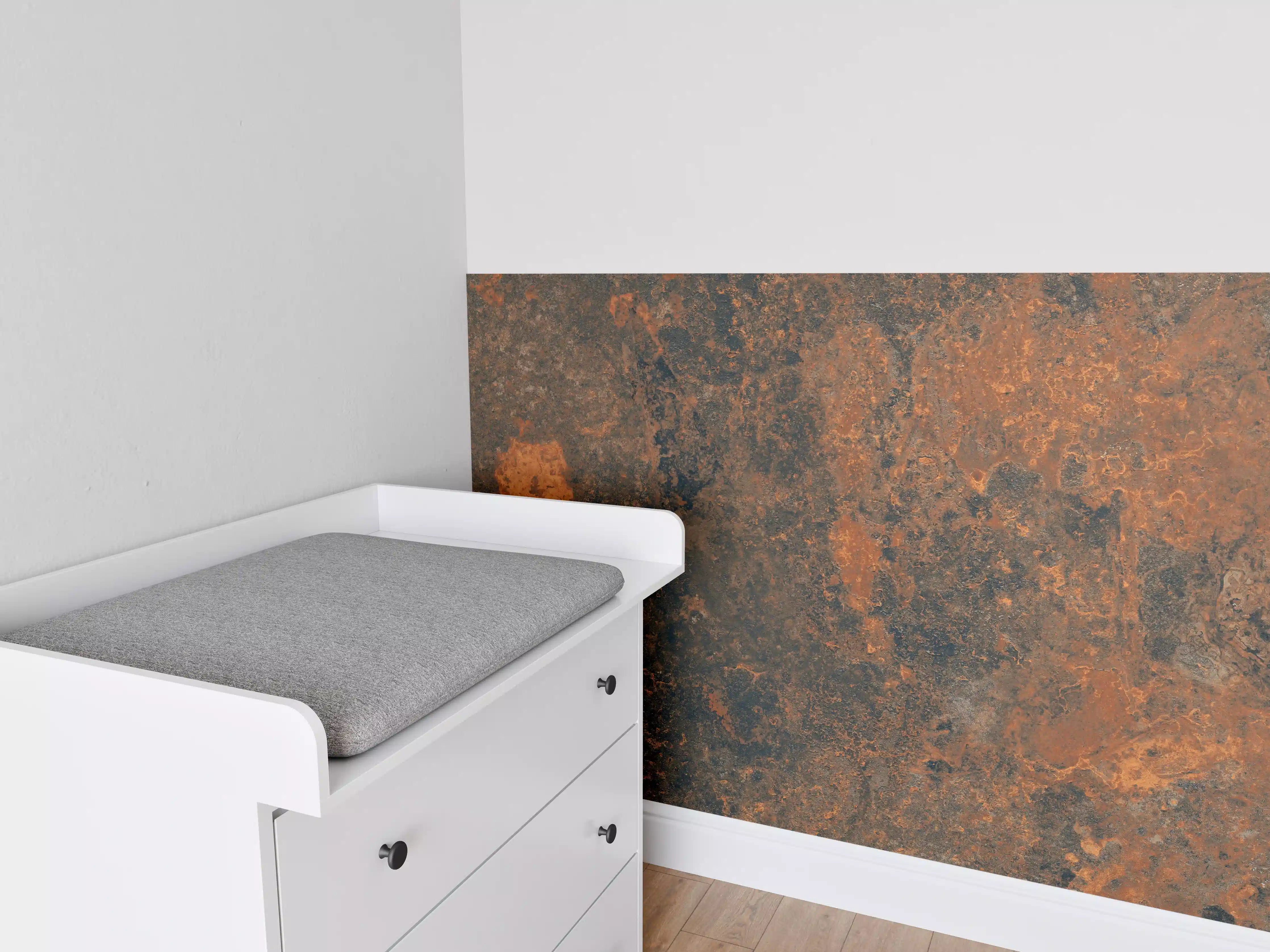 Babyzimmer Wandgestaltung - Rustikales Metall Tesxtur