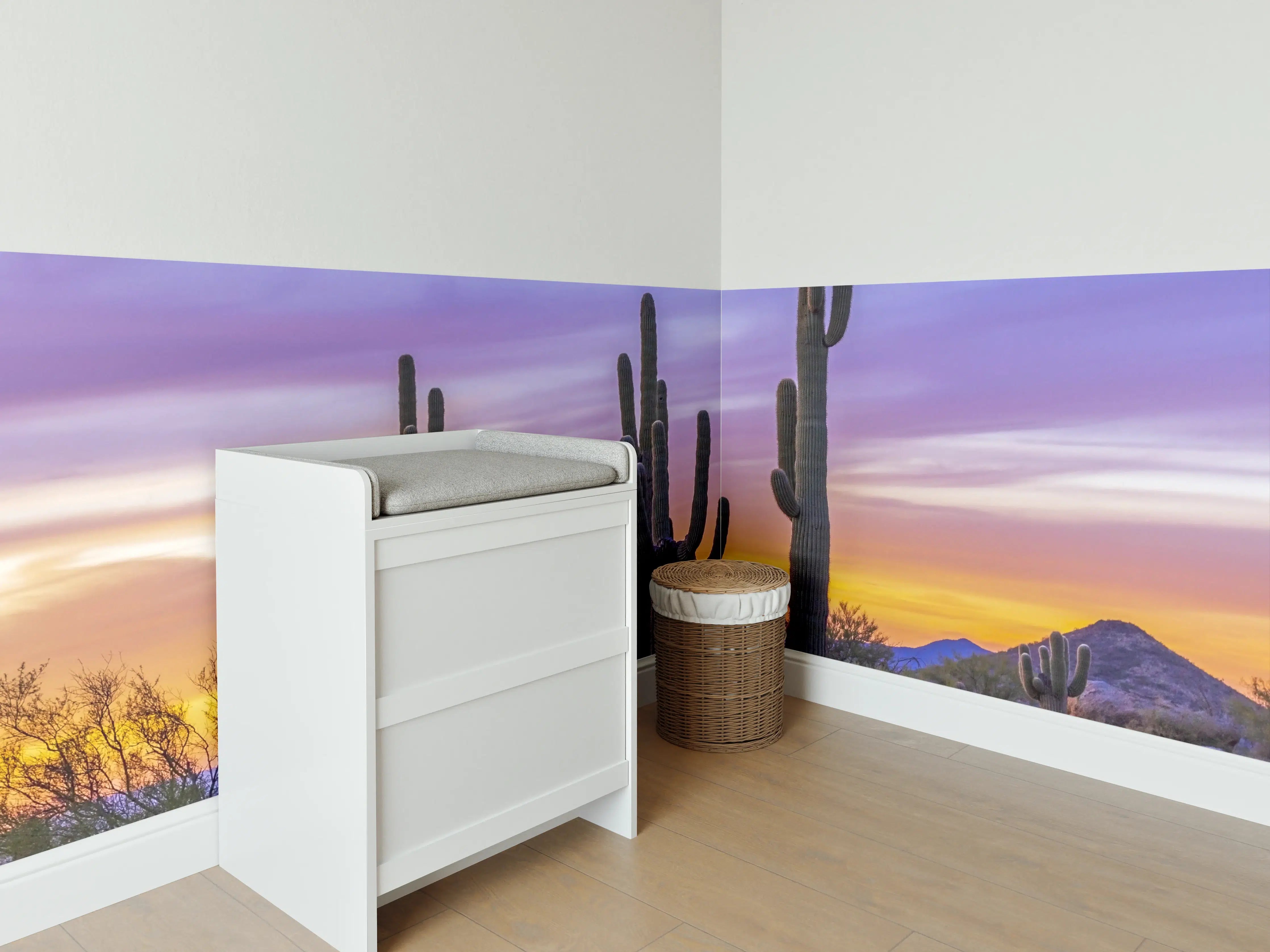 Babyzimmer Wandgestaltung - Saguaro-Kaktus bei Sonnenuntergang in Arizona