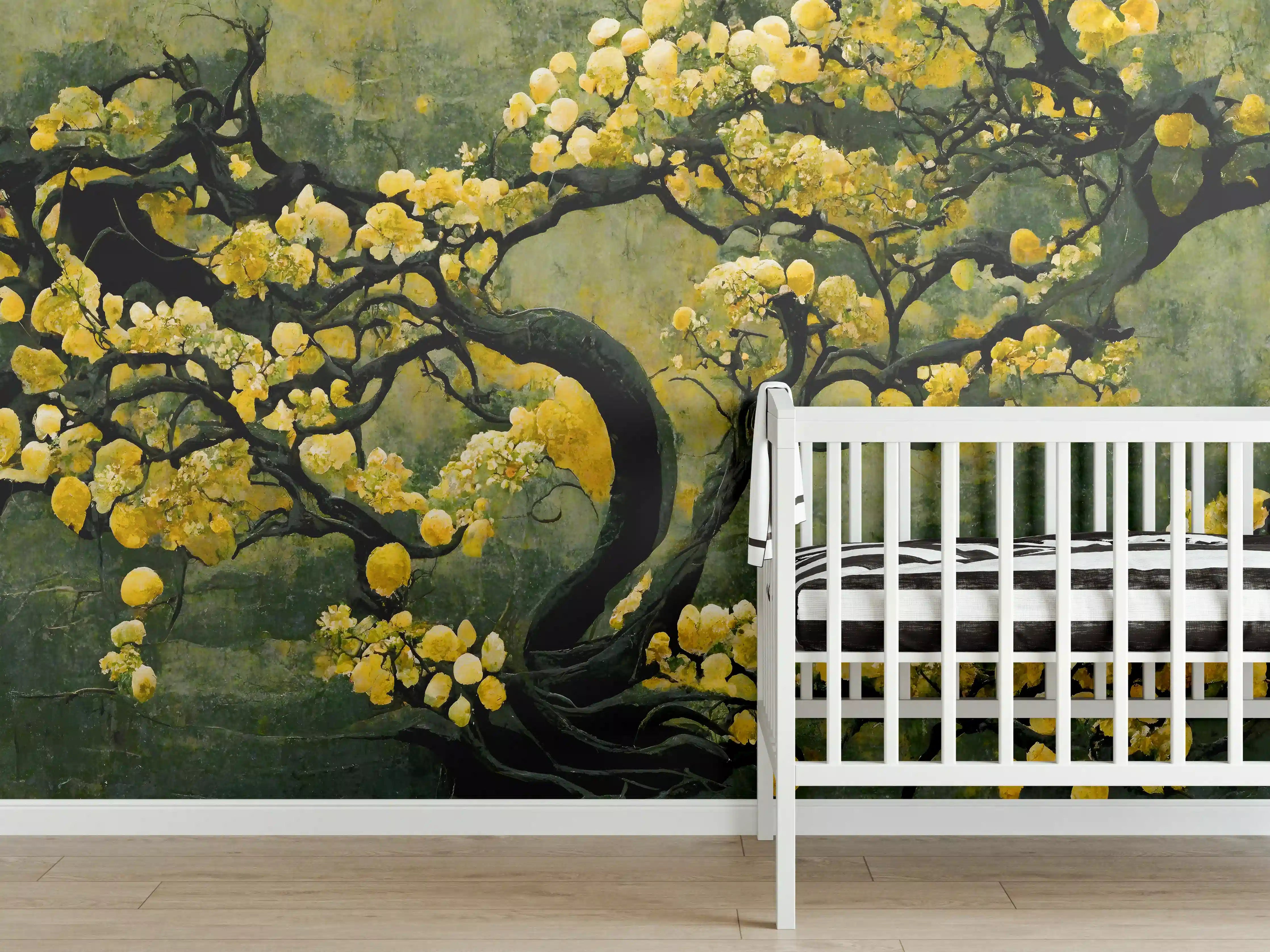 Babyzimmer Wandgestaltung - Sakura Baum - Japan