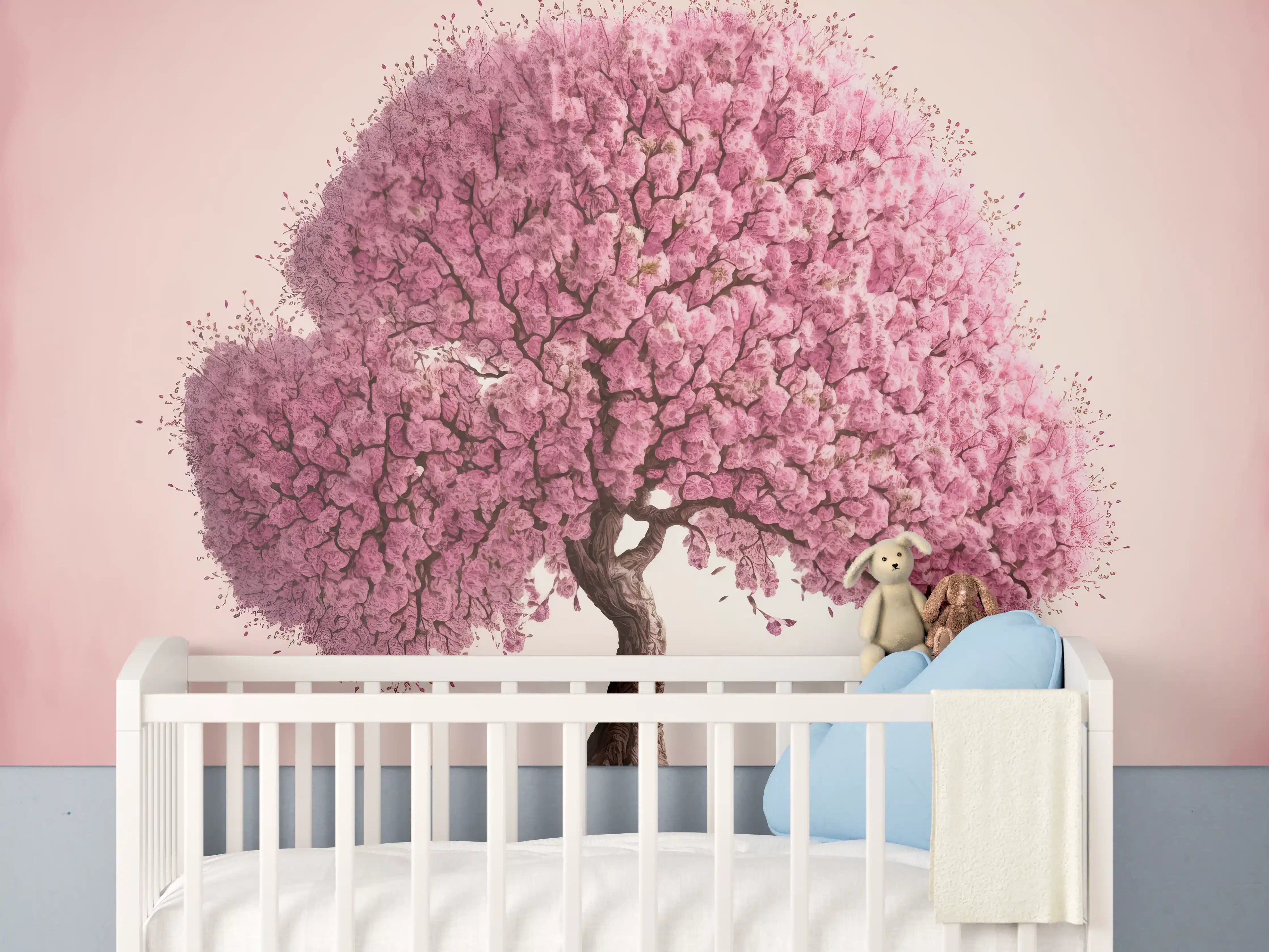 Babyzimmer Wandgestaltung - Sakura baum - KI generiert