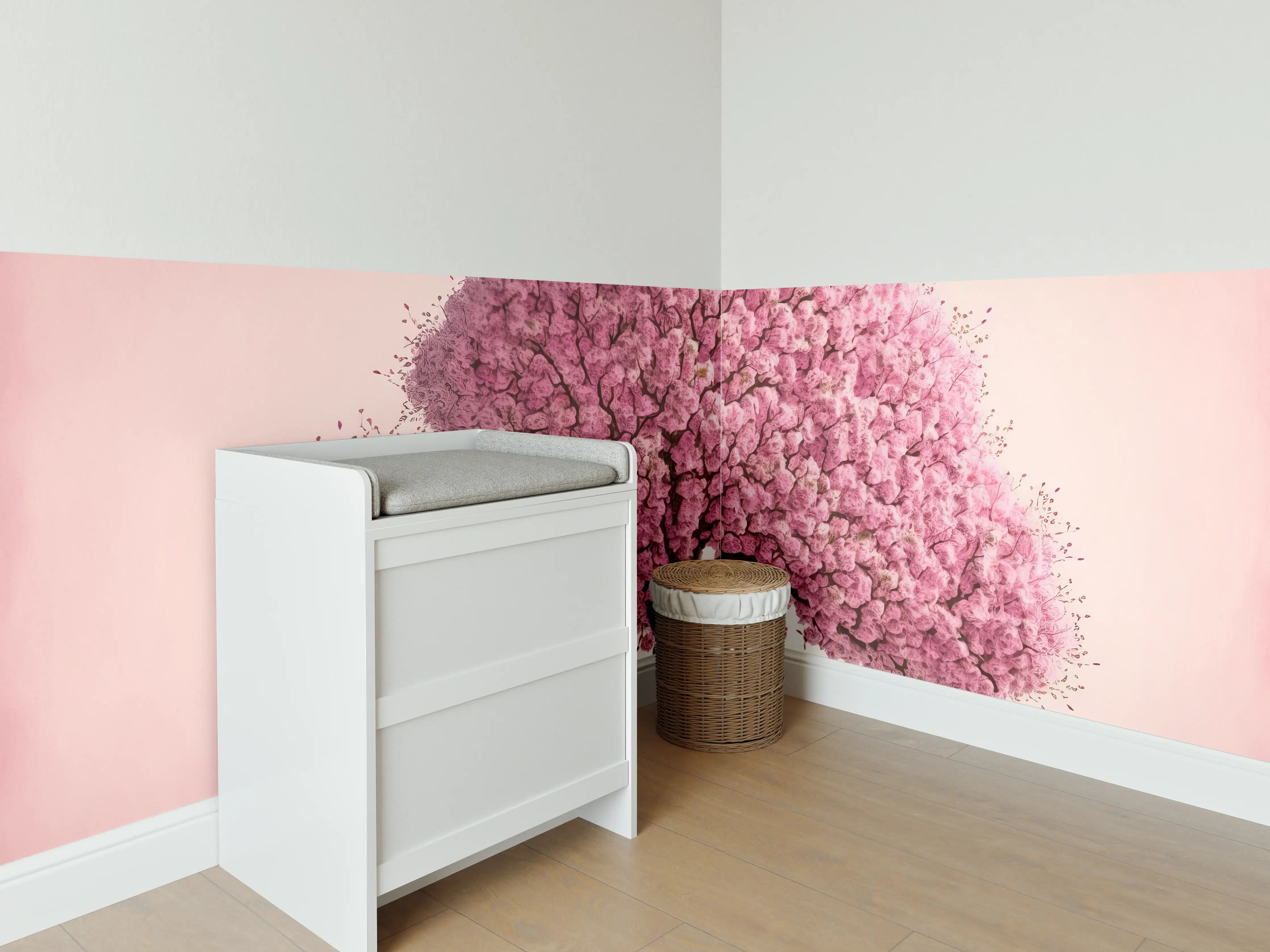 Babyzimmer Wandgestaltung - Sakura baum - KI generiert