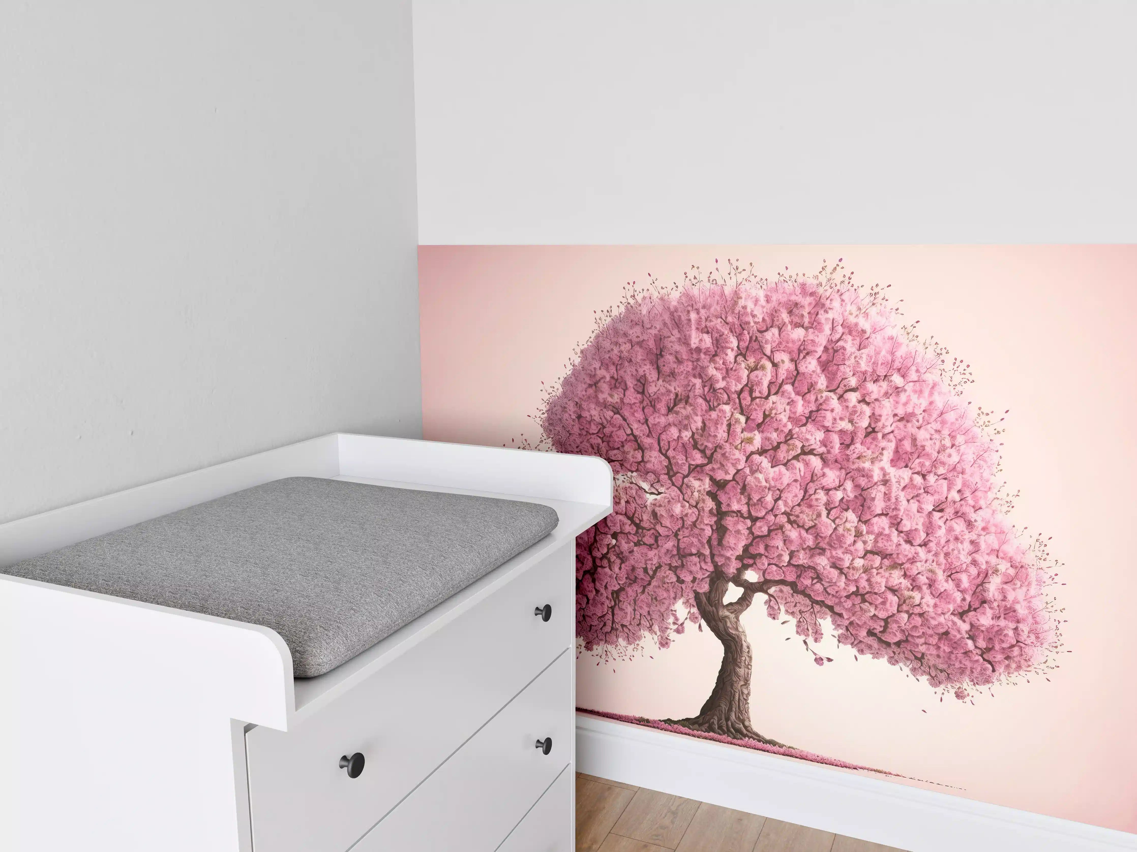 Babyzimmer Wandgestaltung - Sakura baum - KI generiert
