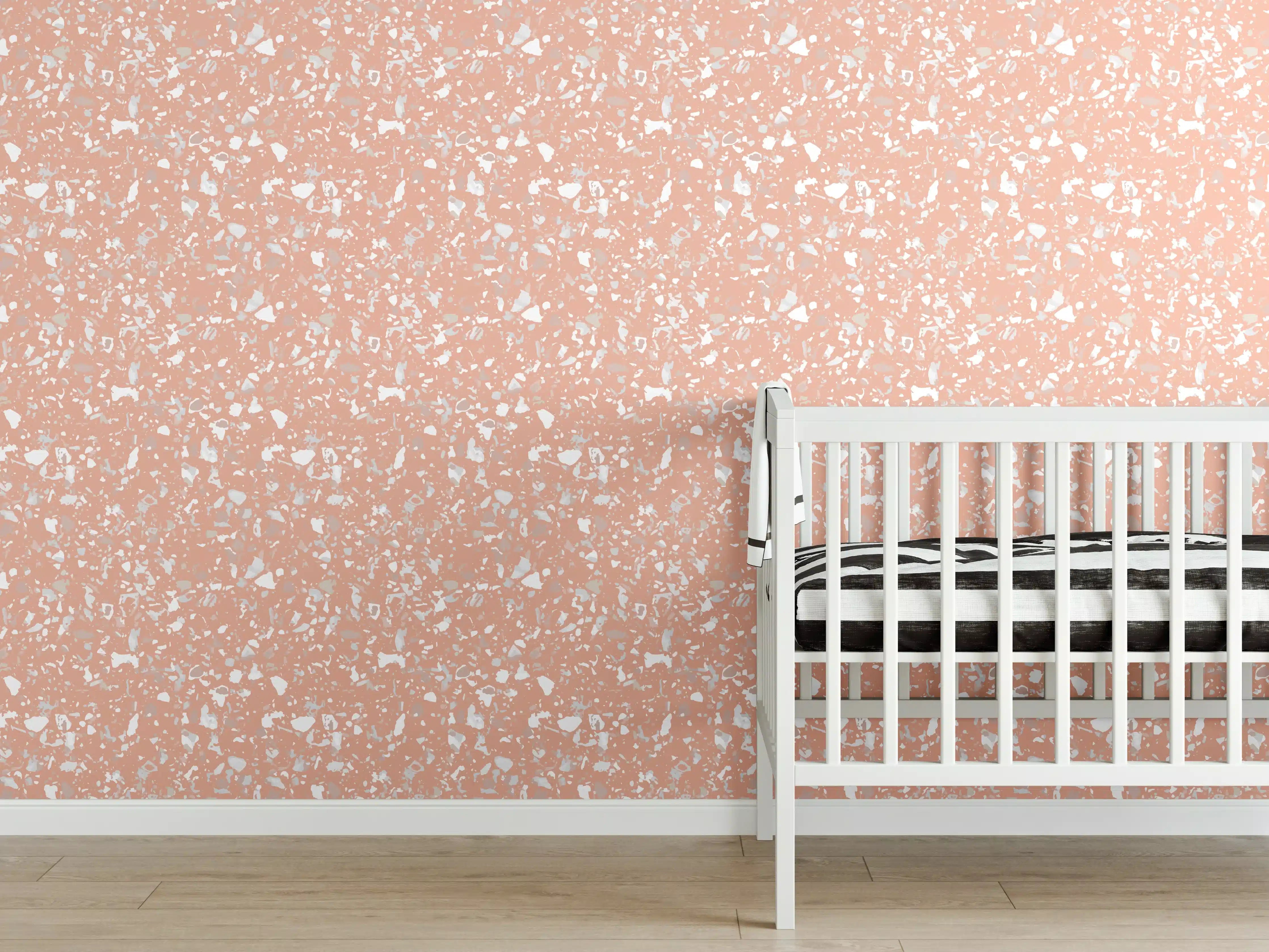 Babyzimmer Wandgestaltung - Salmone-Terracotta Fliesen mit weißen Akzenten