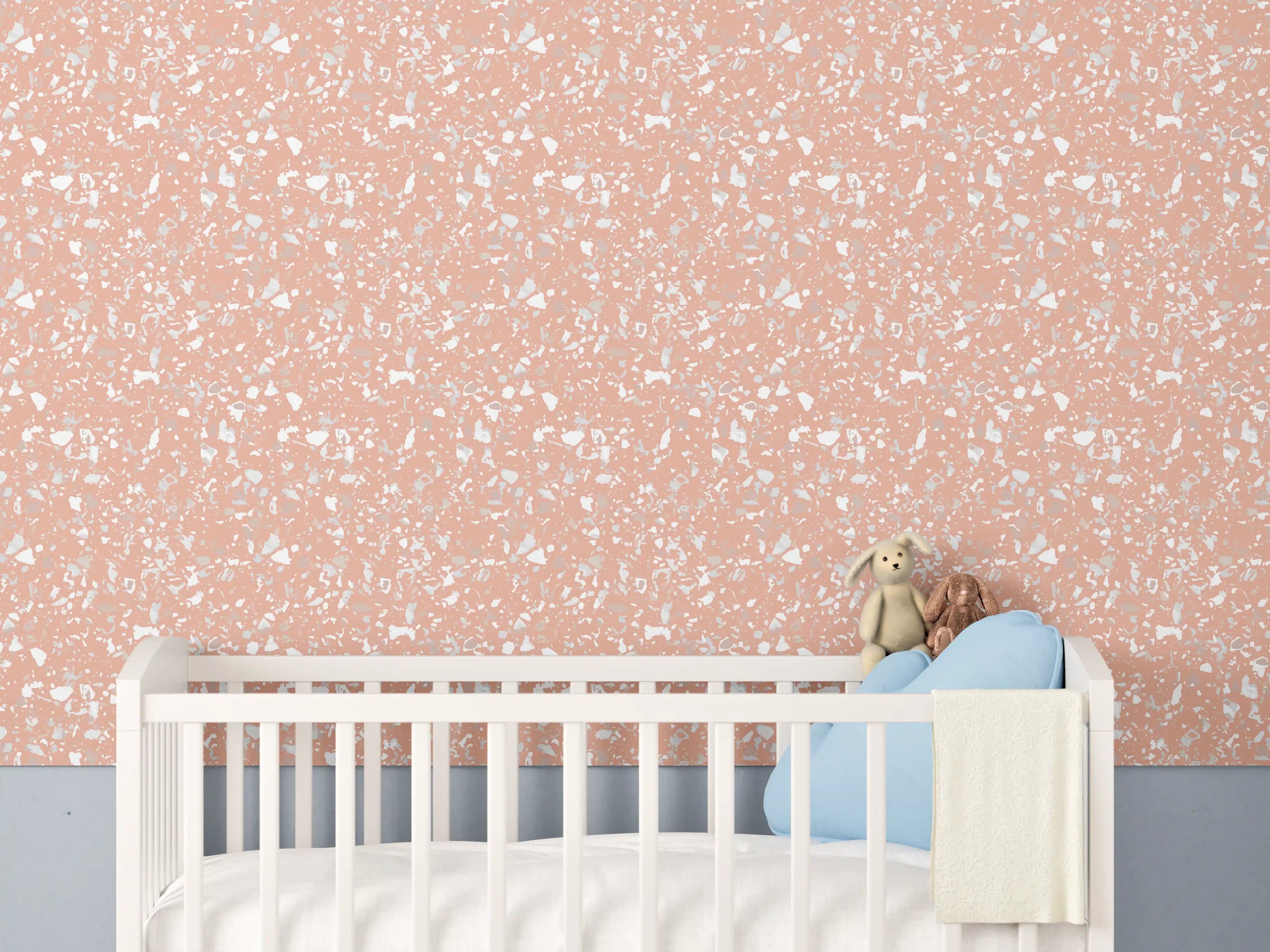 Babyzimmer Wandgestaltung - Salmone-Terracotta Fliesen mit weißen Akzenten