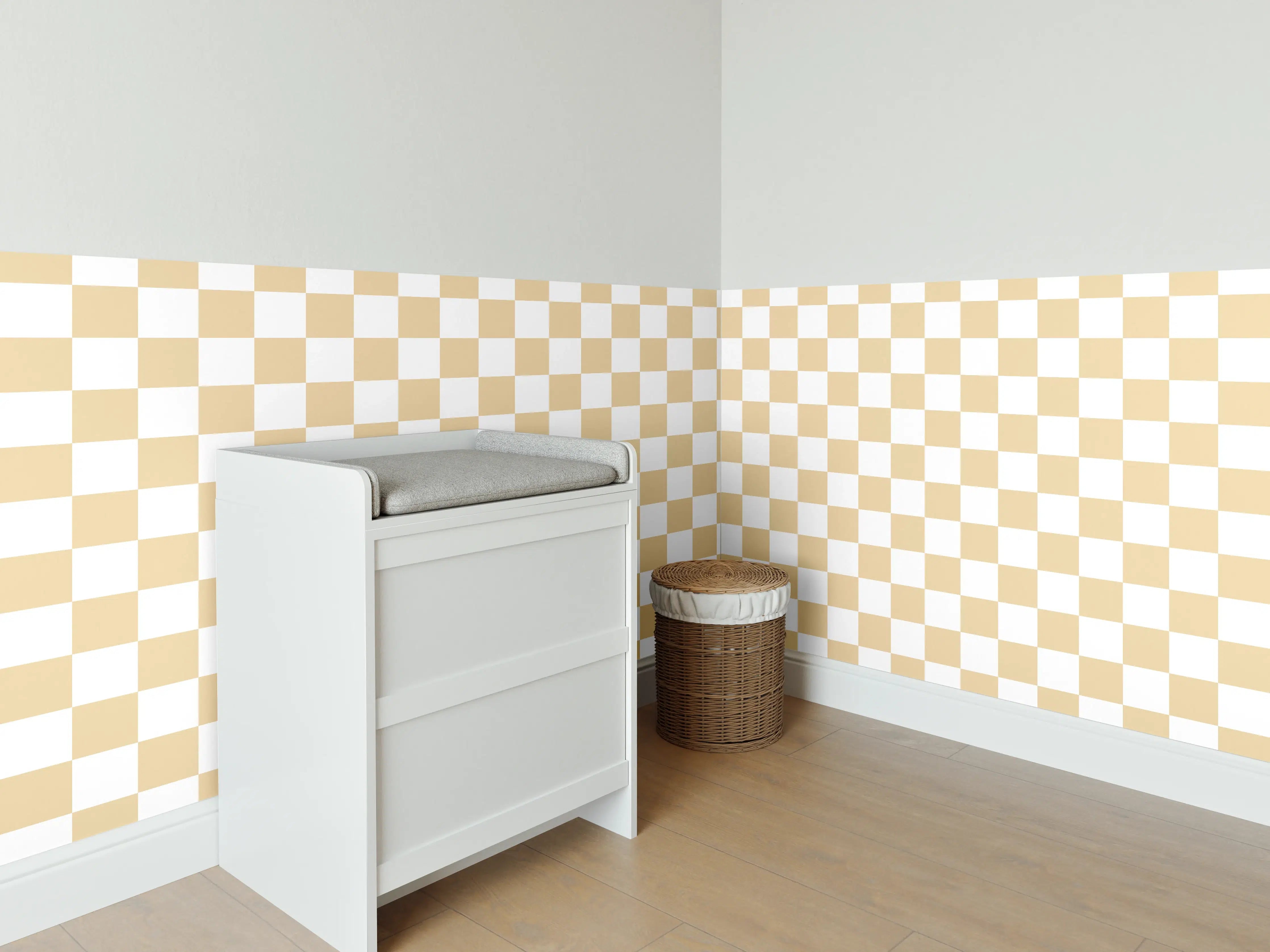 Babyzimmer Wandgestaltung - Sandfarbener Fliesenspiegel