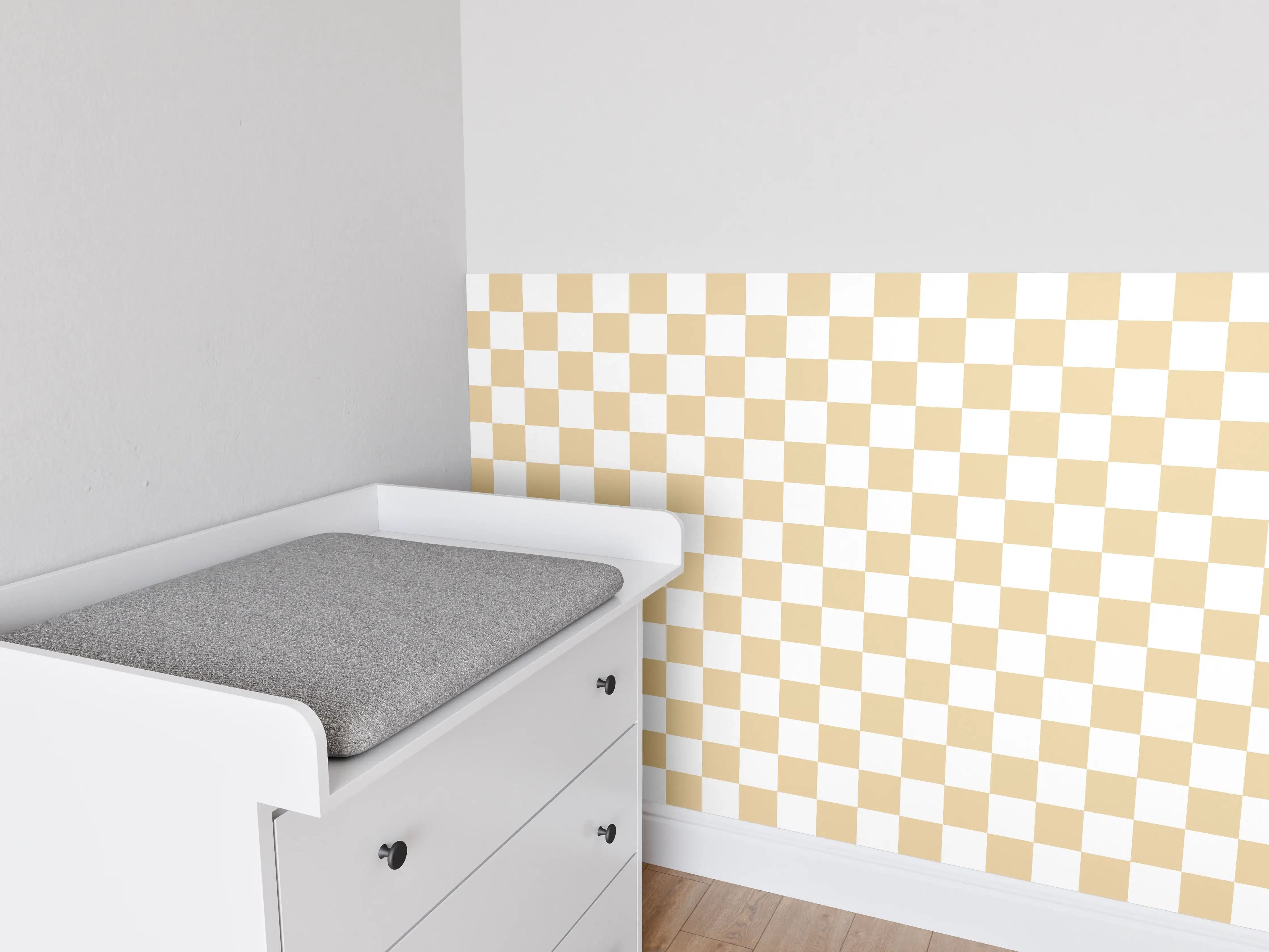 Babyzimmer Wandgestaltung - Sandfarbener Fliesenspiegel