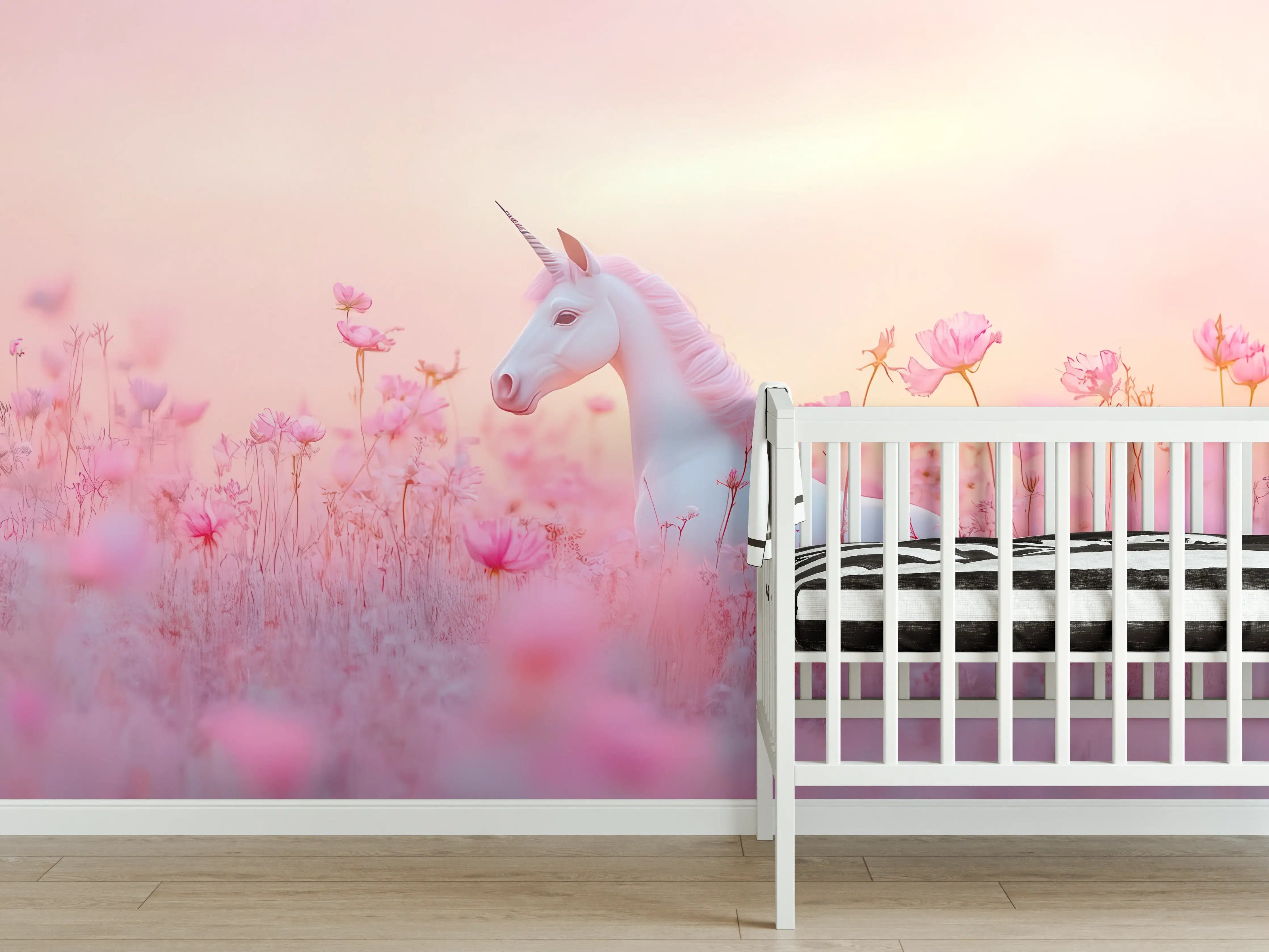 Babyzimmer Wandgestaltung - Sanfte Einhorn-Magie in Pastellfarben
