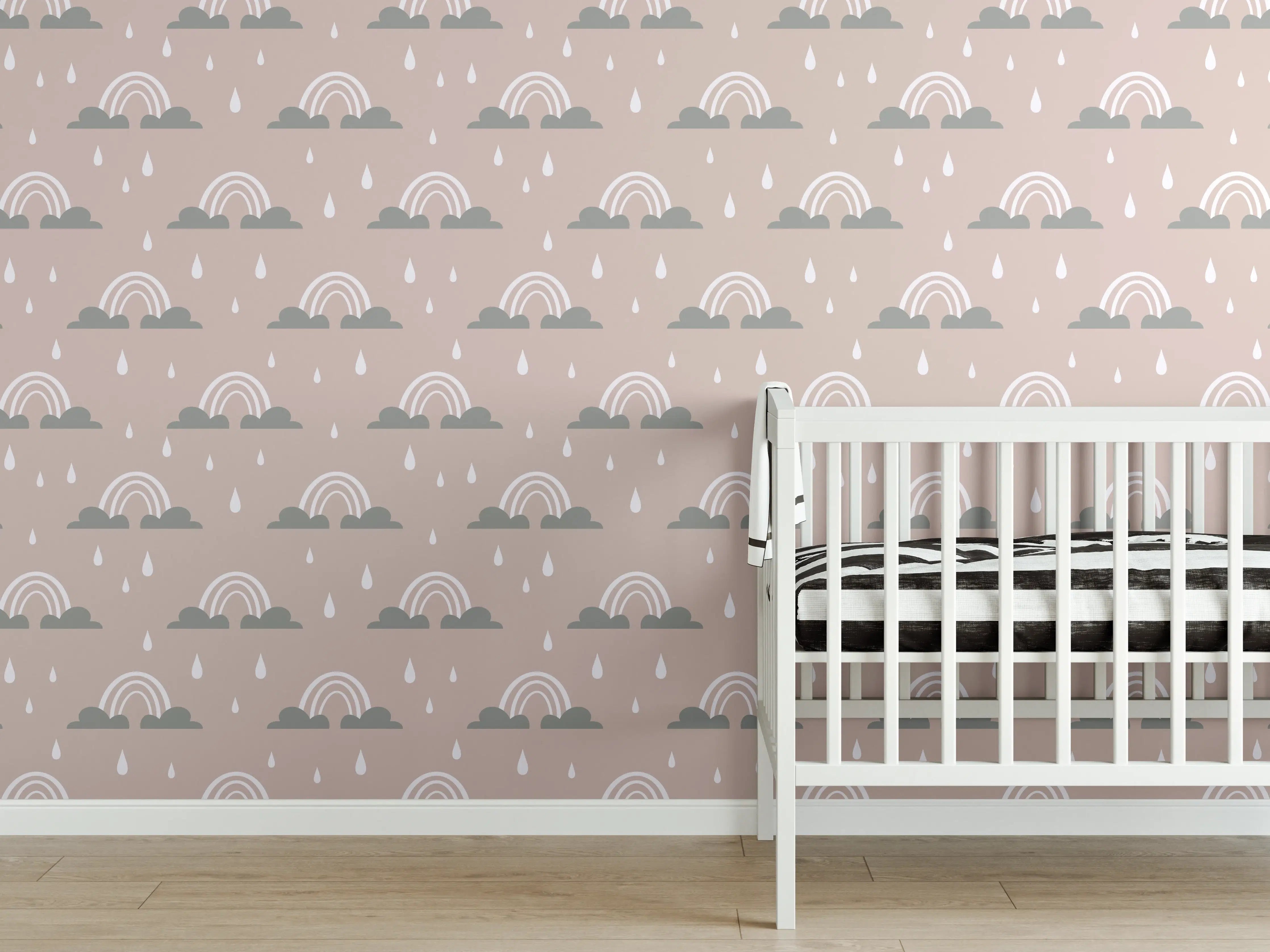 Babyzimmer Wandgestaltung - Sanfte Himmel über Wolken