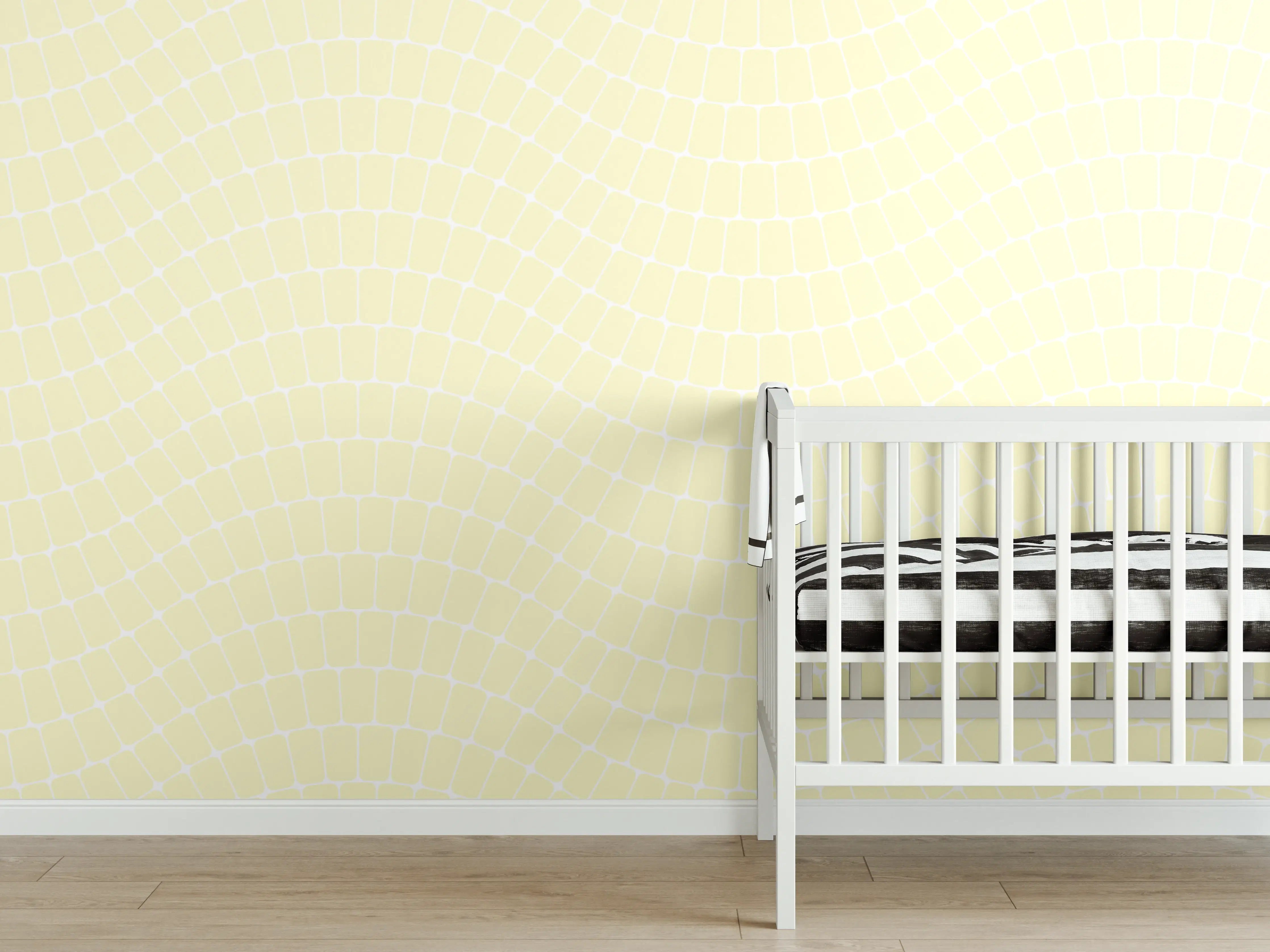 Babyzimmer Wandgestaltung - Sanfte Limone-Crema-Wand