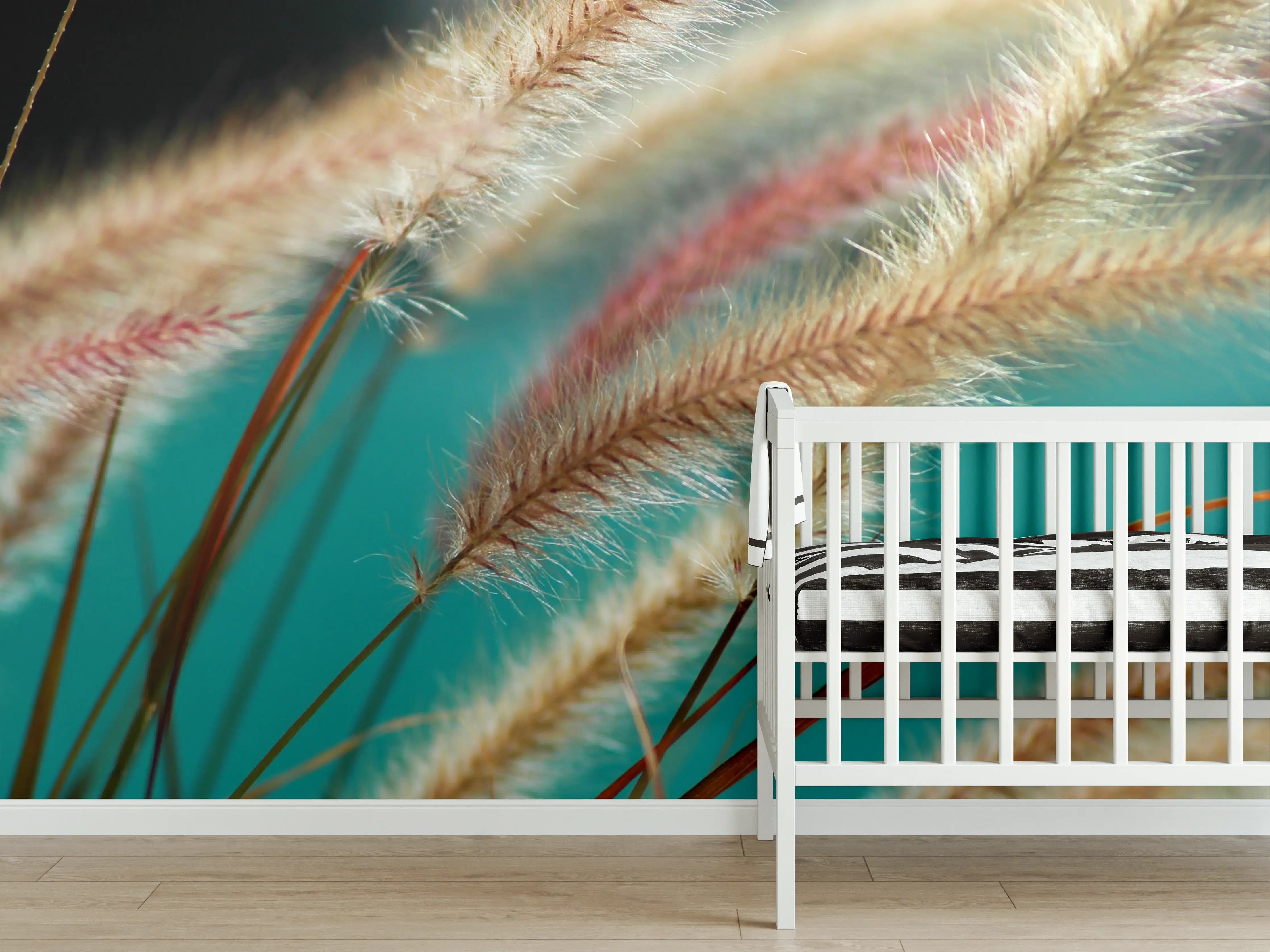 Babyzimmer Wandgestaltung - Sanfte Pampasgras im Wind