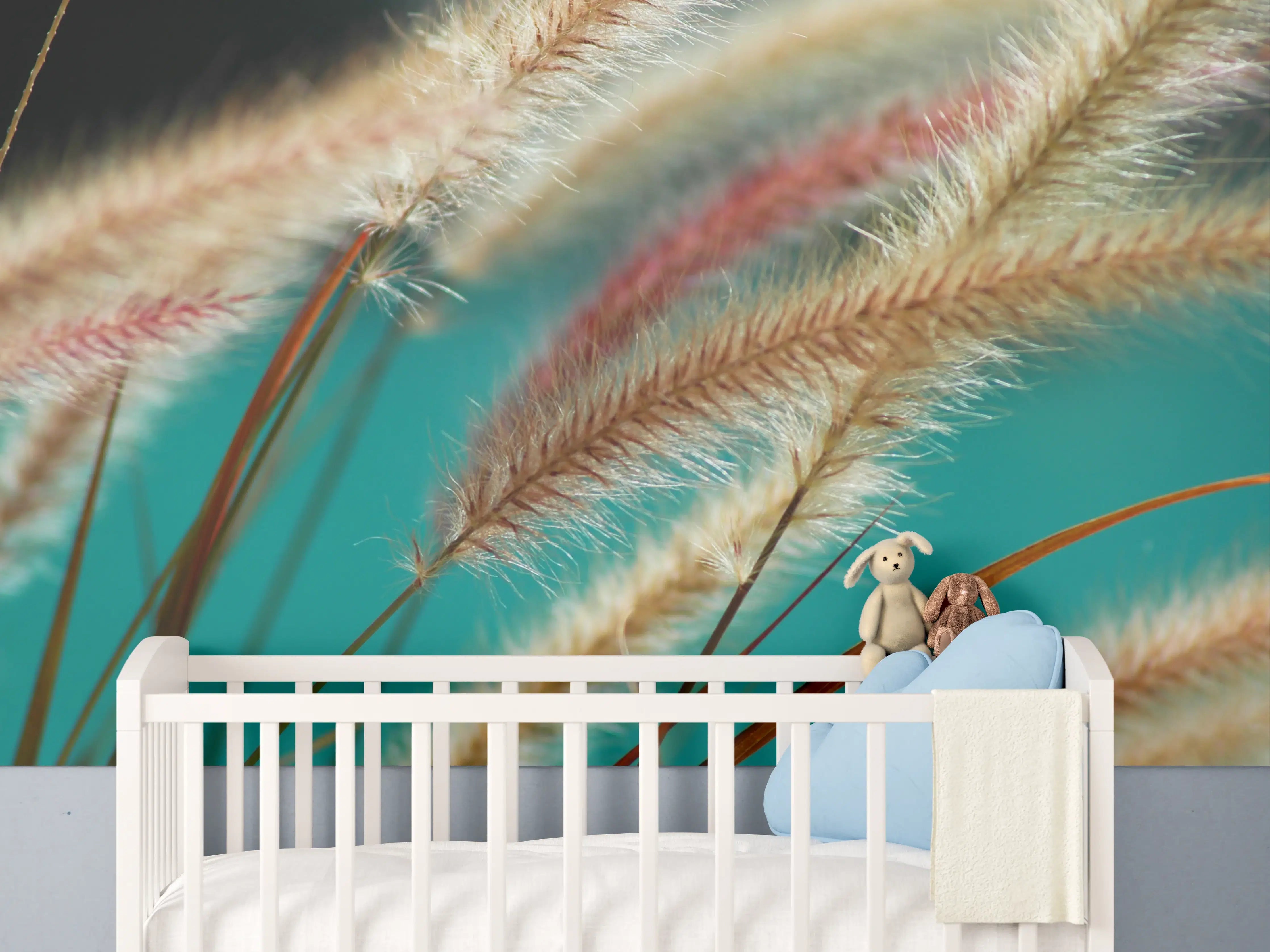 Babyzimmer Wandgestaltung - Sanfte Pampasgras im Wind