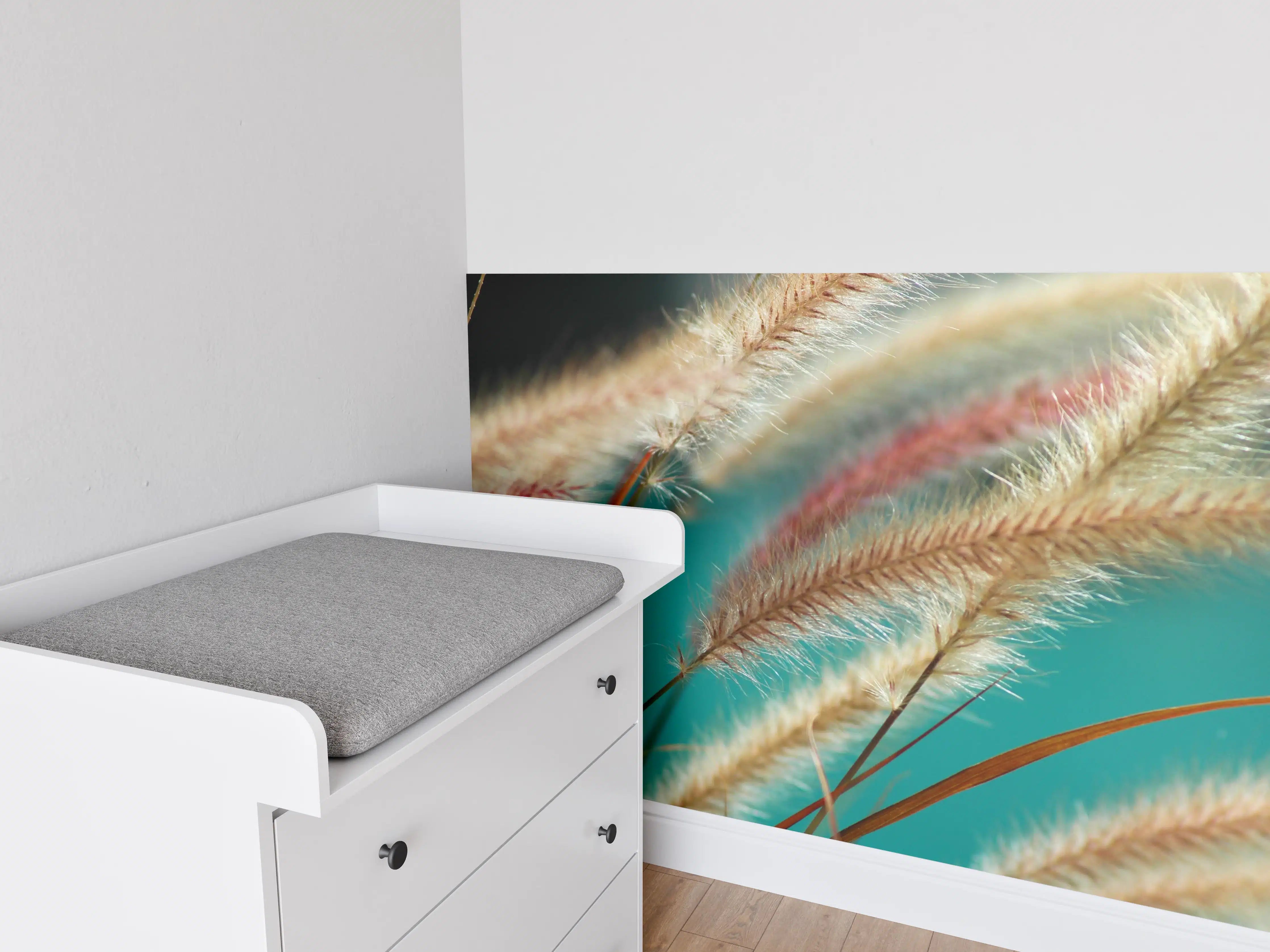 Babyzimmer Wandgestaltung - Sanfte Pampasgras im Wind