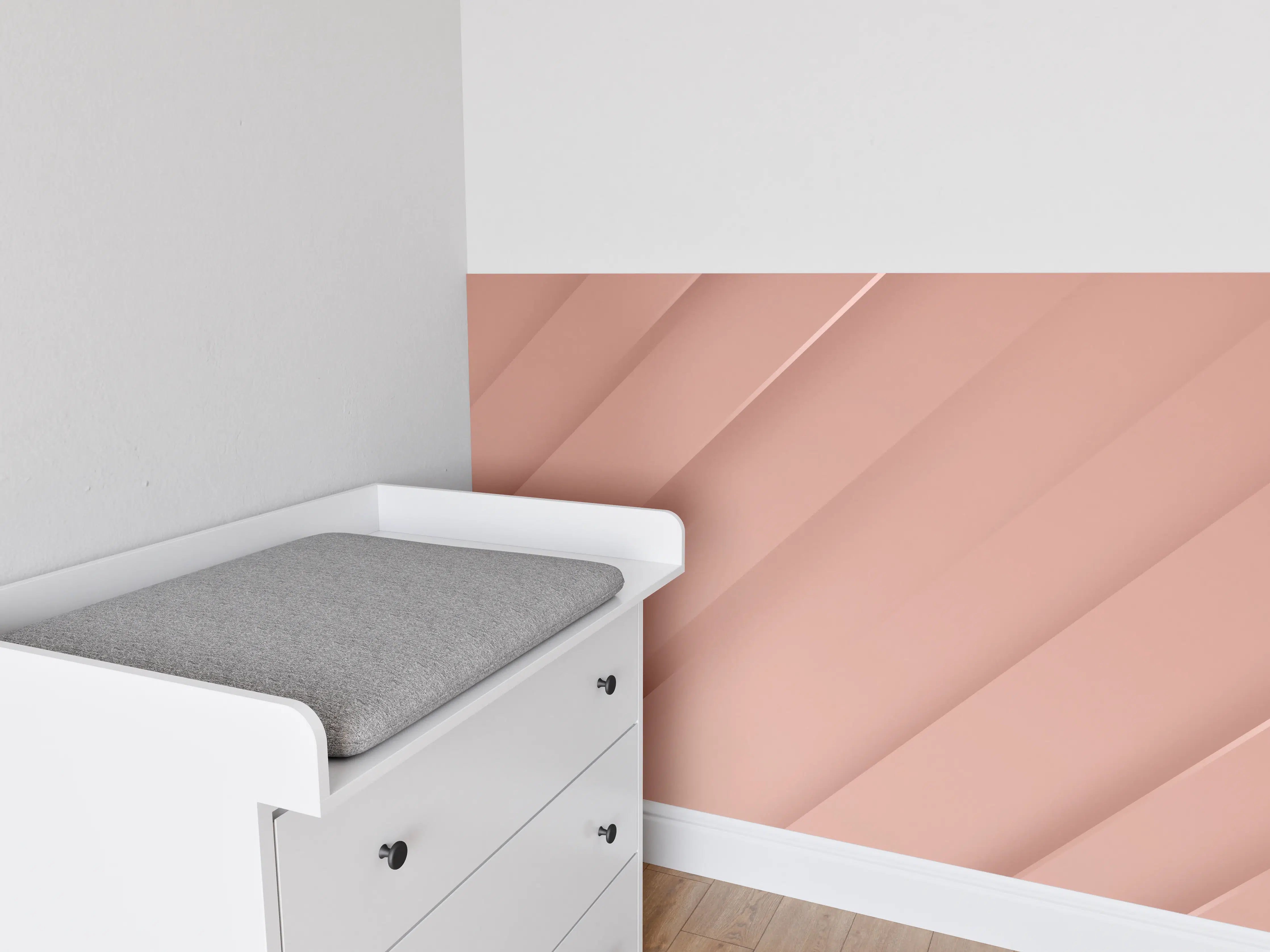 Babyzimmer Wandgestaltung - Sanfte Rosé Farbstrukturen