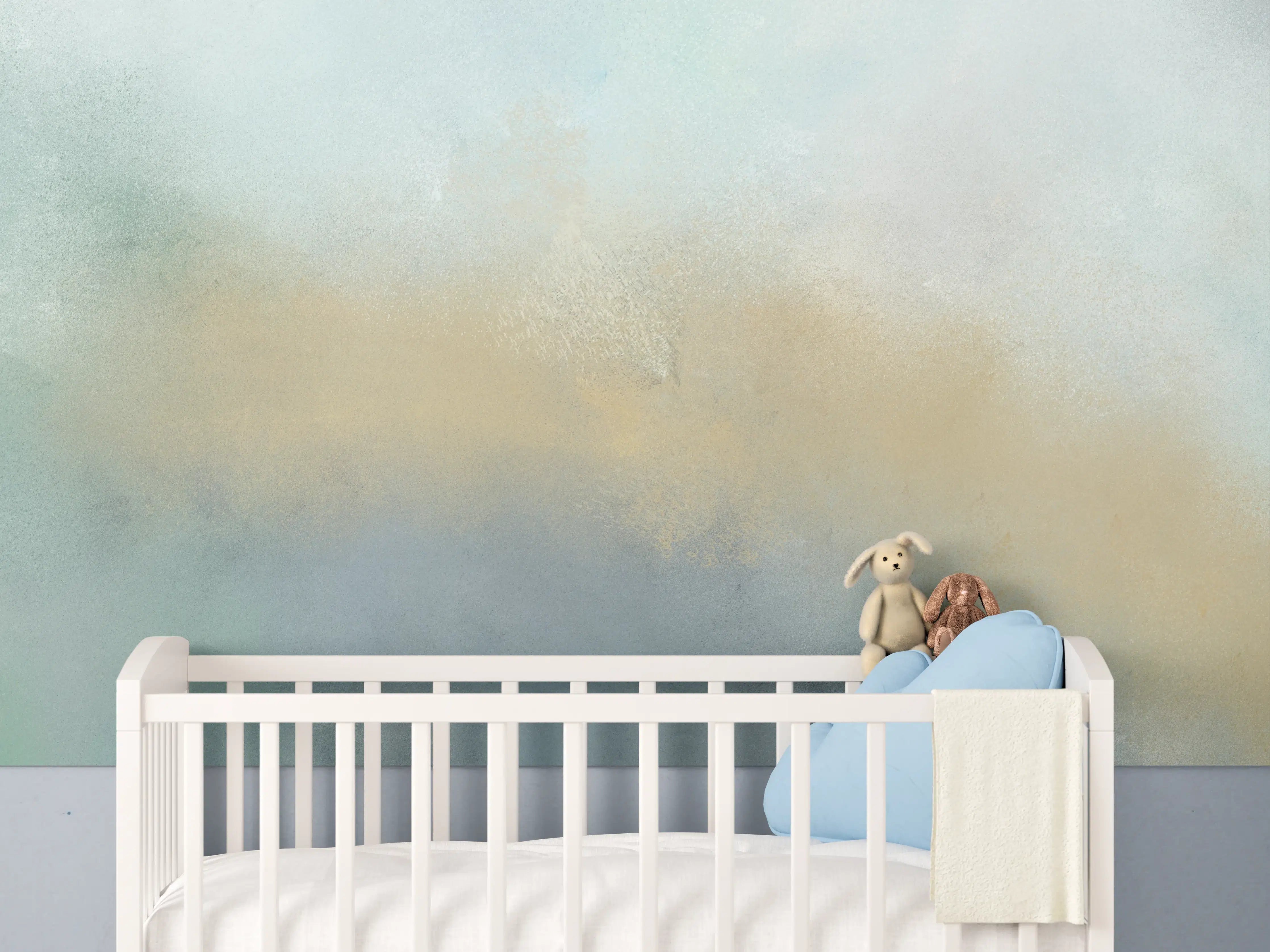 Babyzimmer Wandgestaltung - Sanfte Wasserfarben-Textur in Pastell