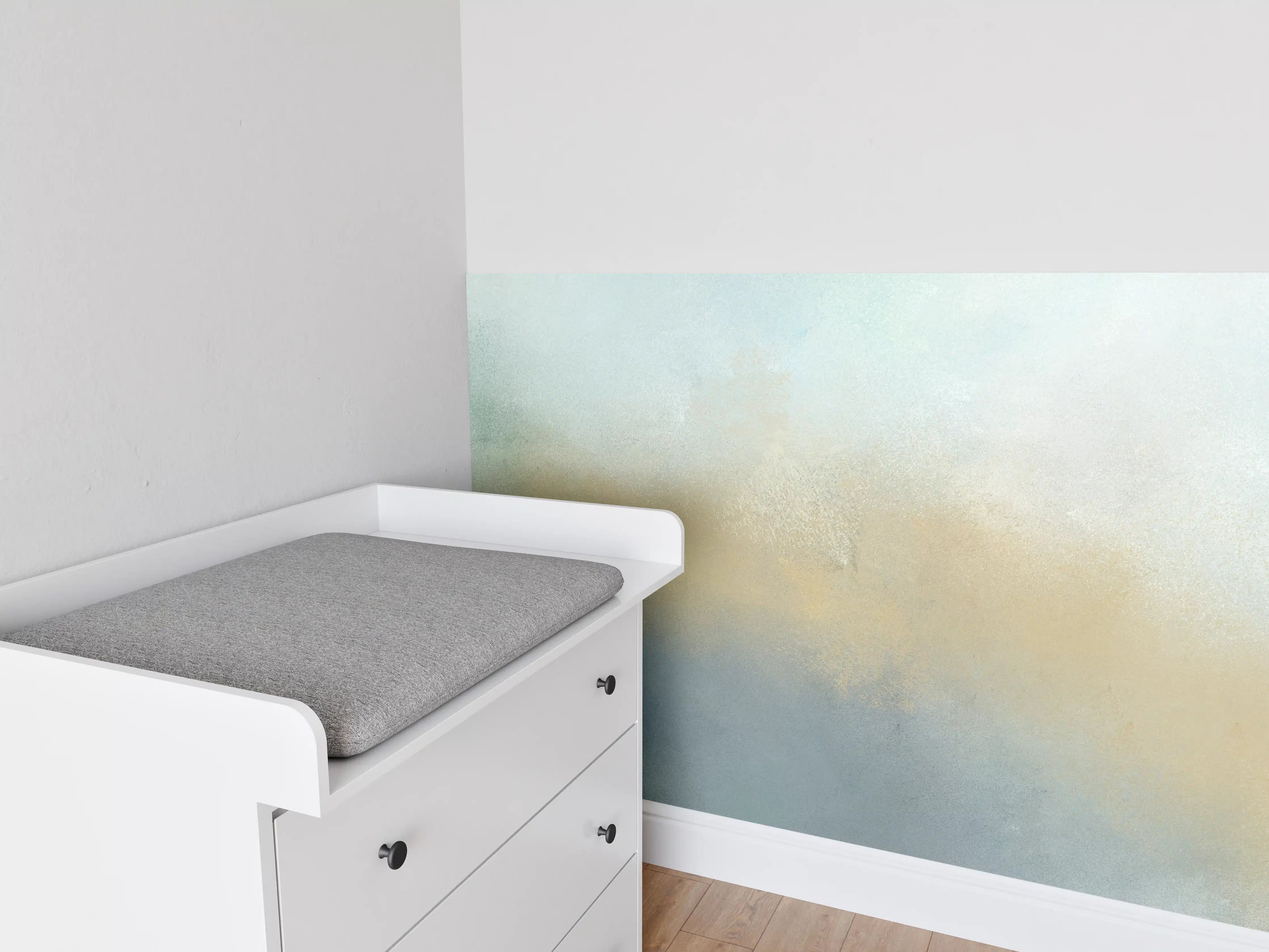 Babyzimmer Wandgestaltung - Sanfte Wasserfarben-Textur in Pastell