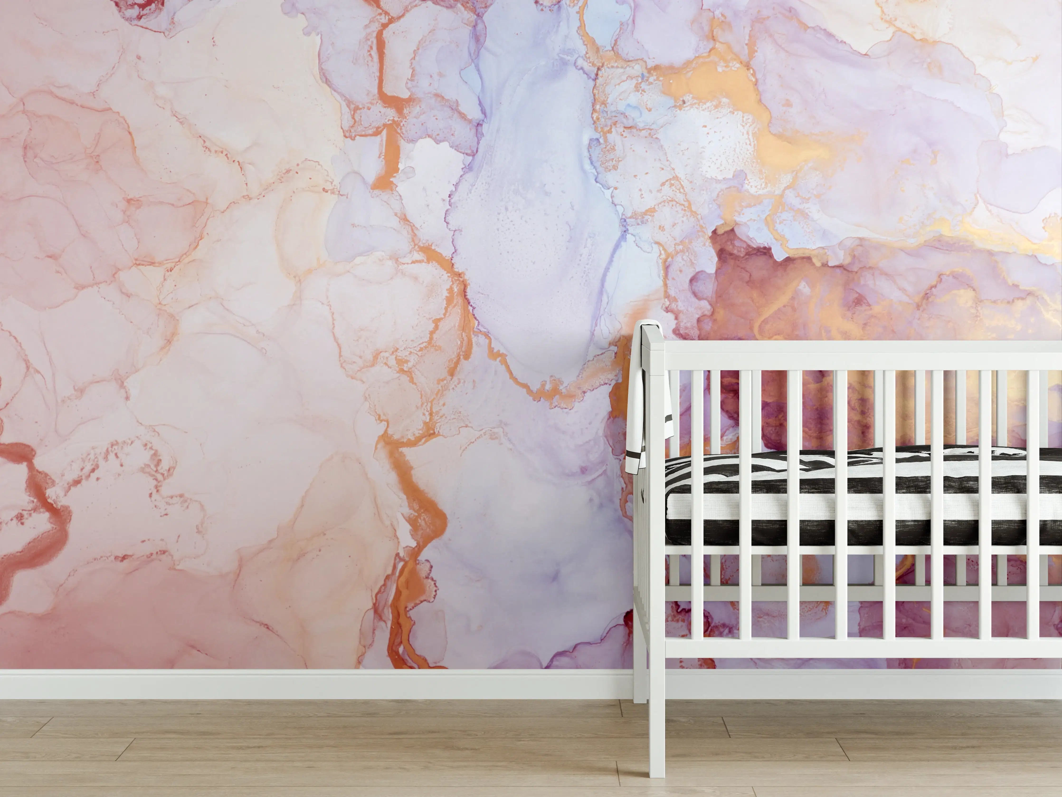 Babyzimmer Wandgestaltung - Sanfte Wasserfarben in Pastell-Tönen