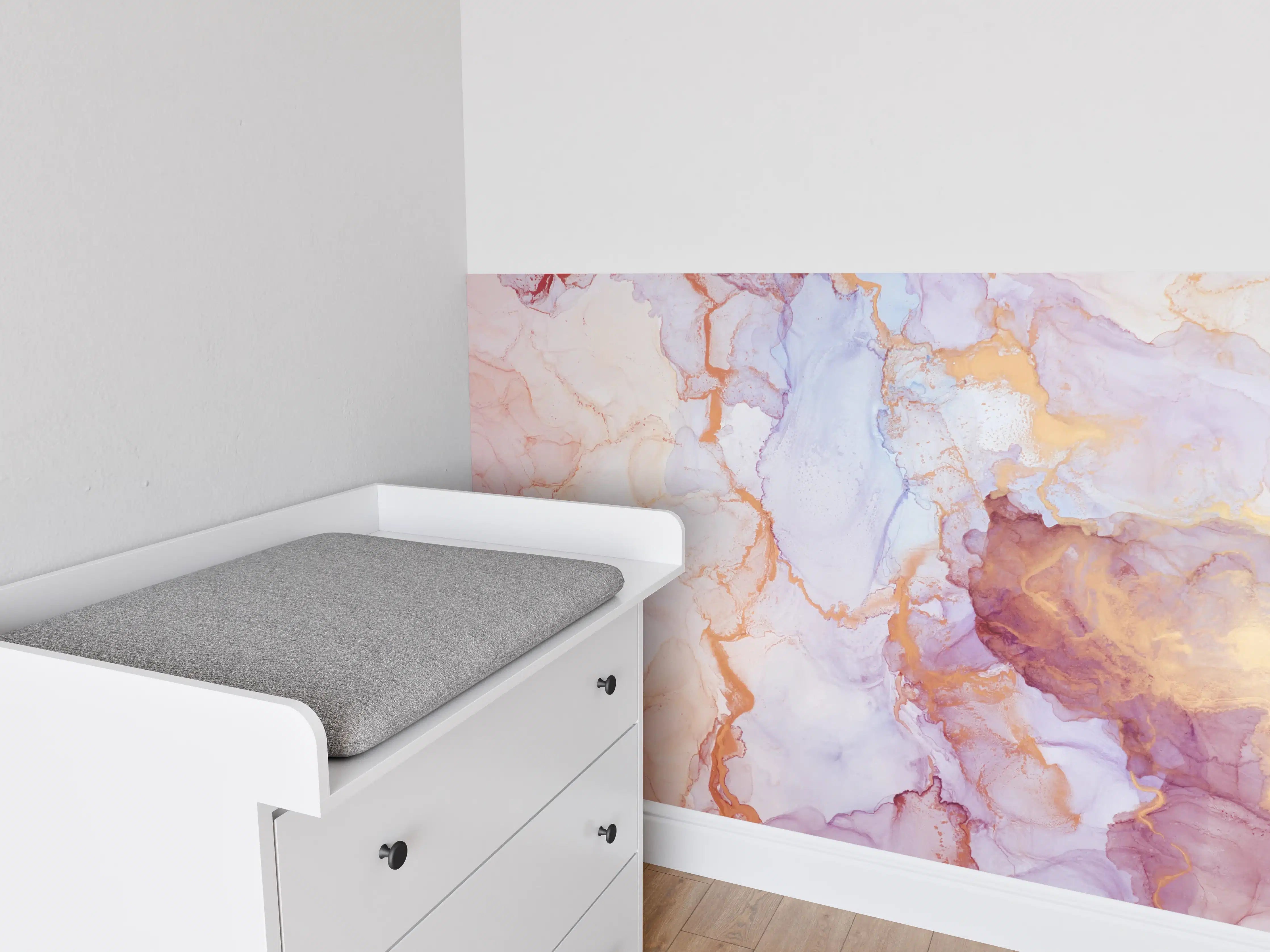 Babyzimmer Wandgestaltung - Sanfte Wasserfarben in Pastell-Tönen