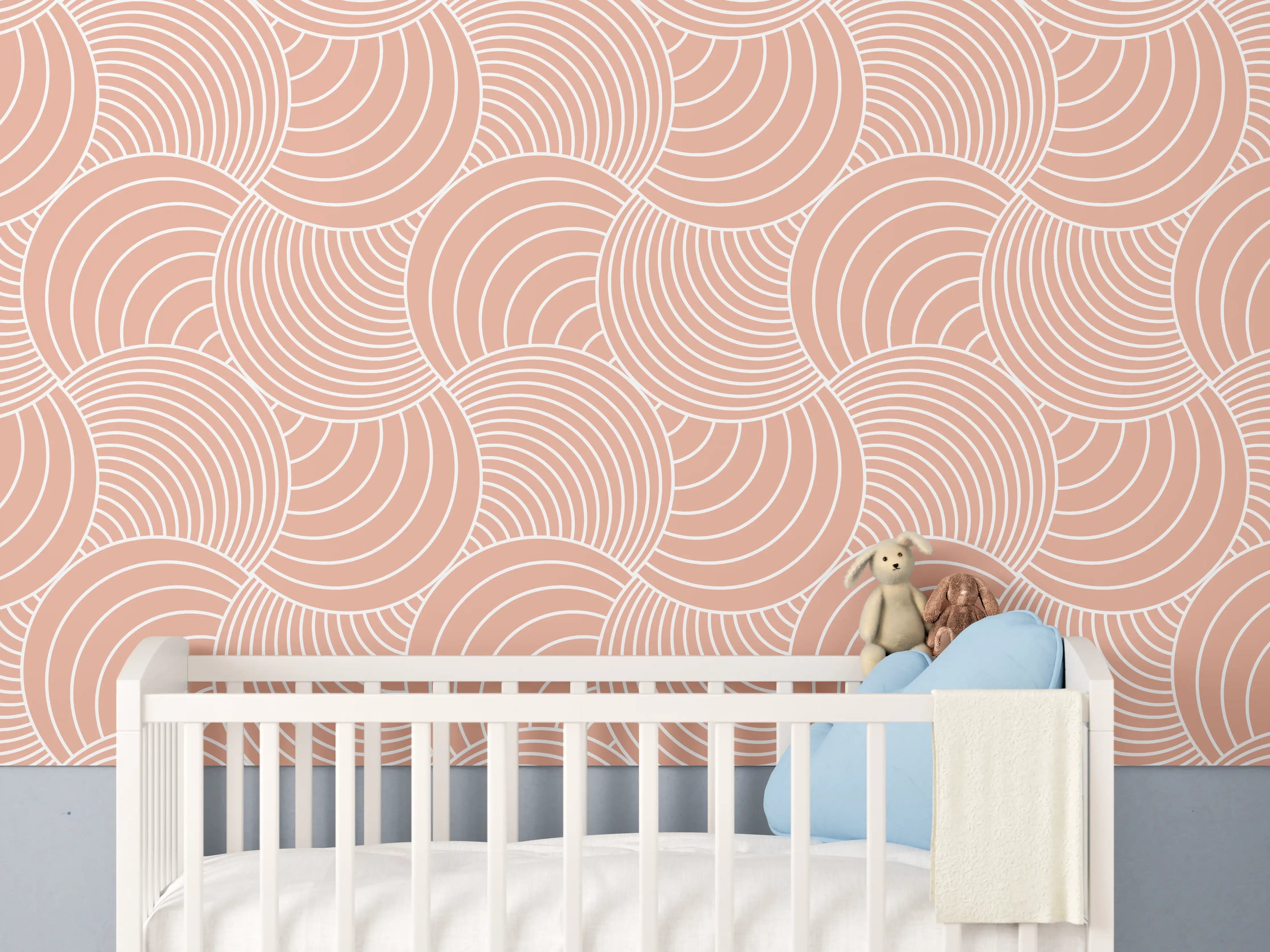 Babyzimmer Wandgestaltung - Sanfte Wellen in Creme