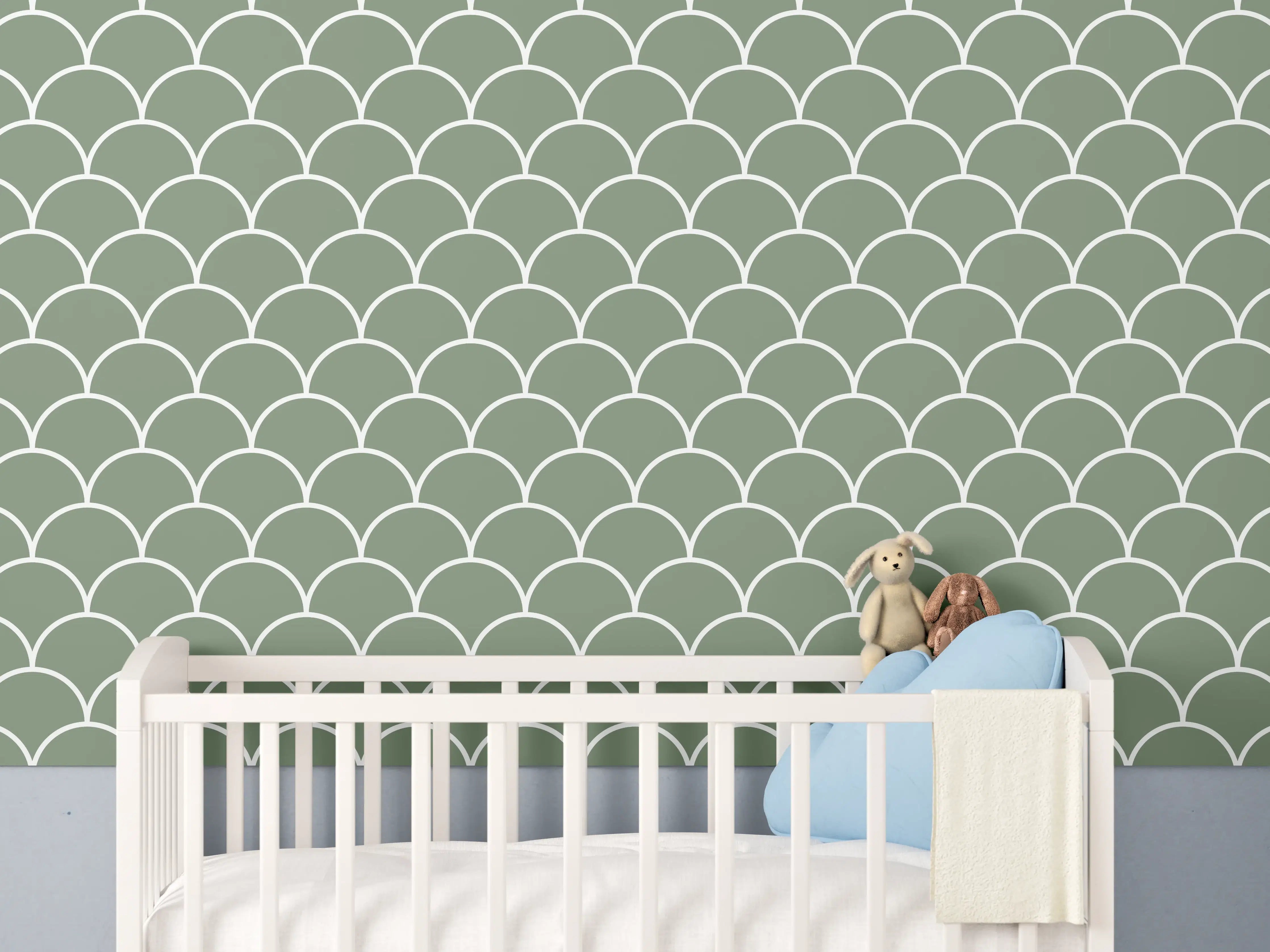 Babyzimmer Wandgestaltung - Sanfte grüne Marshmallow-Qualle