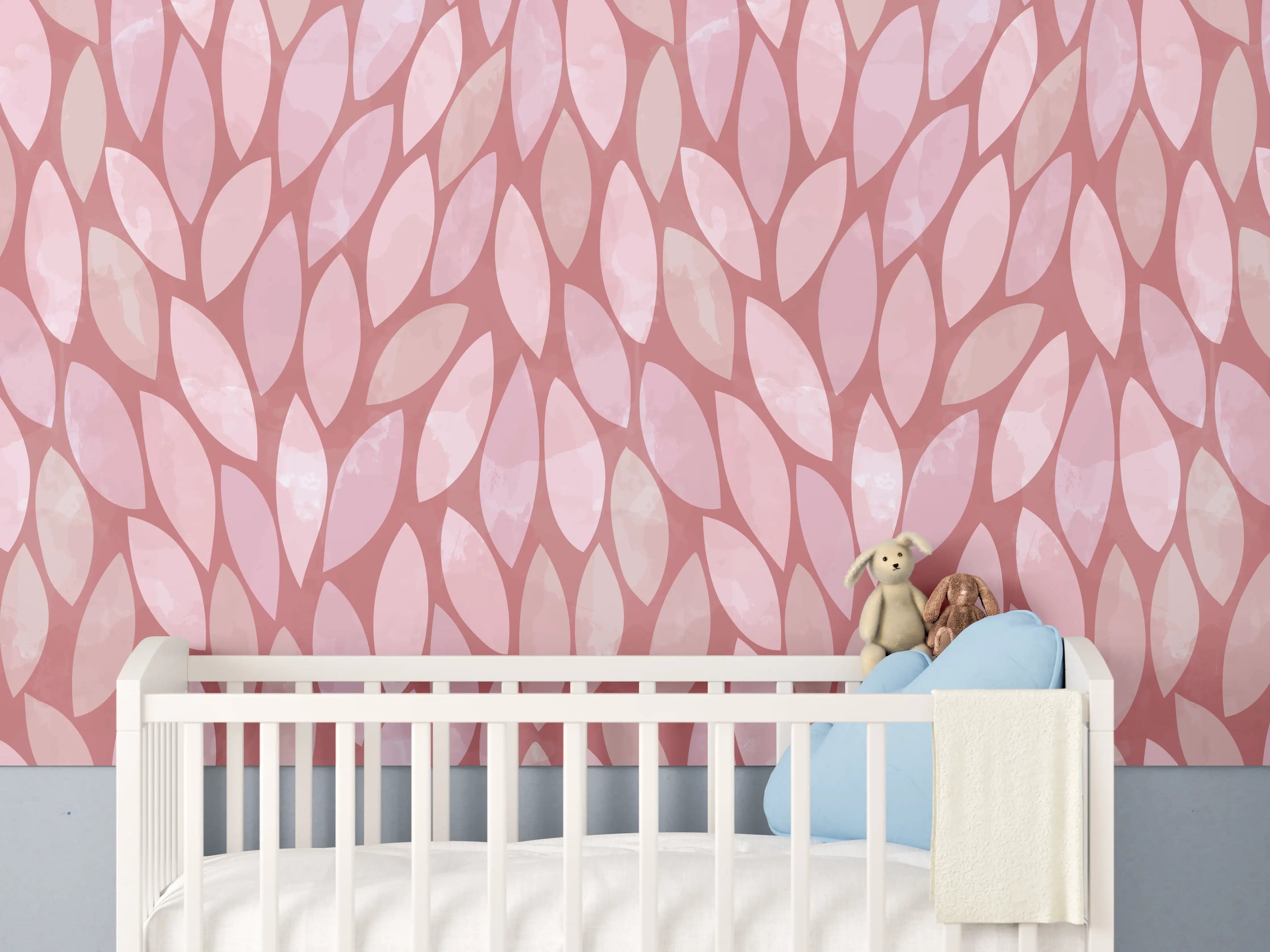 Babyzimmer Wandgestaltung - Sanfter Rosaton mit Mustertextur