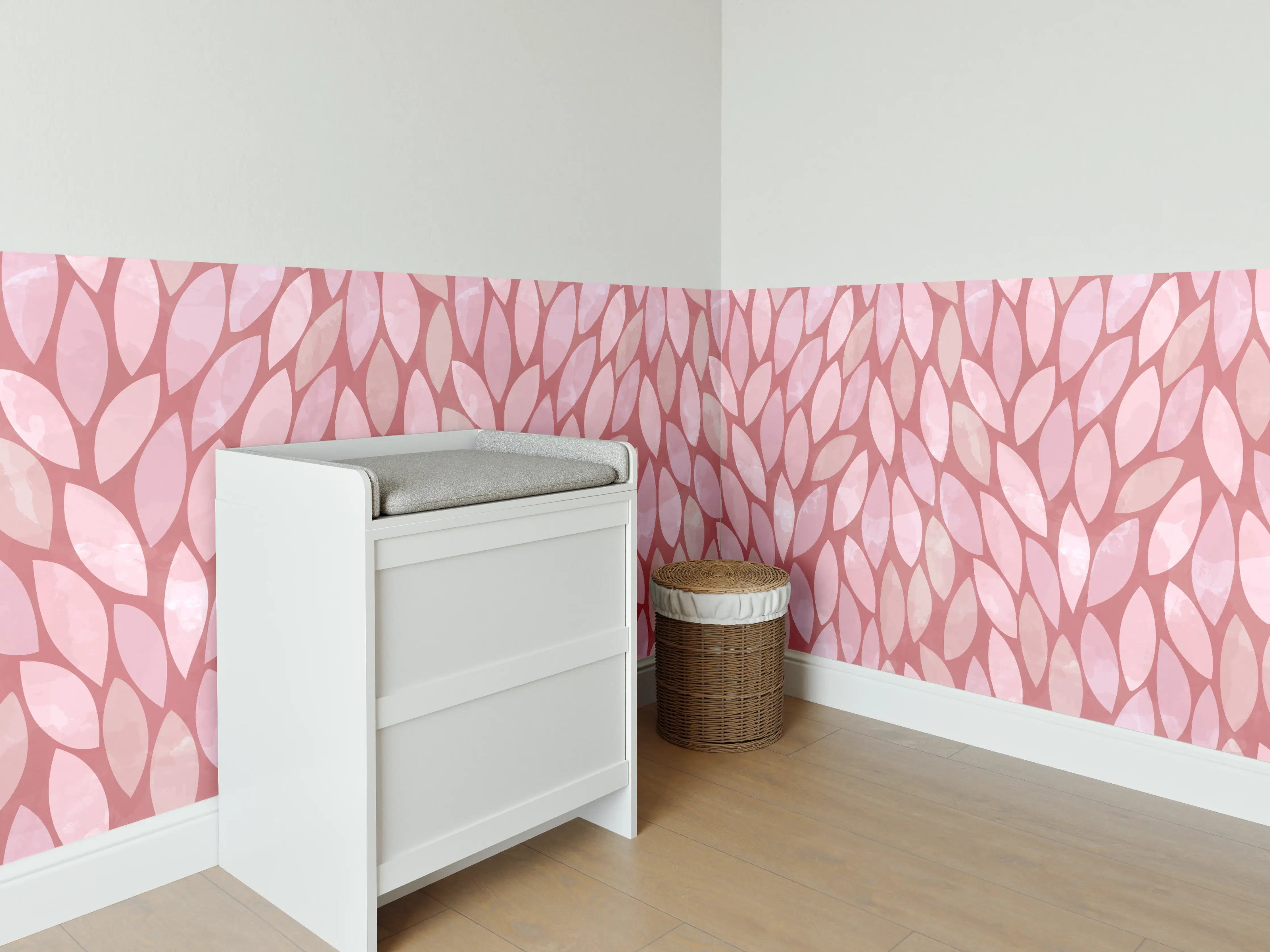 Babyzimmer Wandgestaltung - Sanfter Rosaton mit Mustertextur