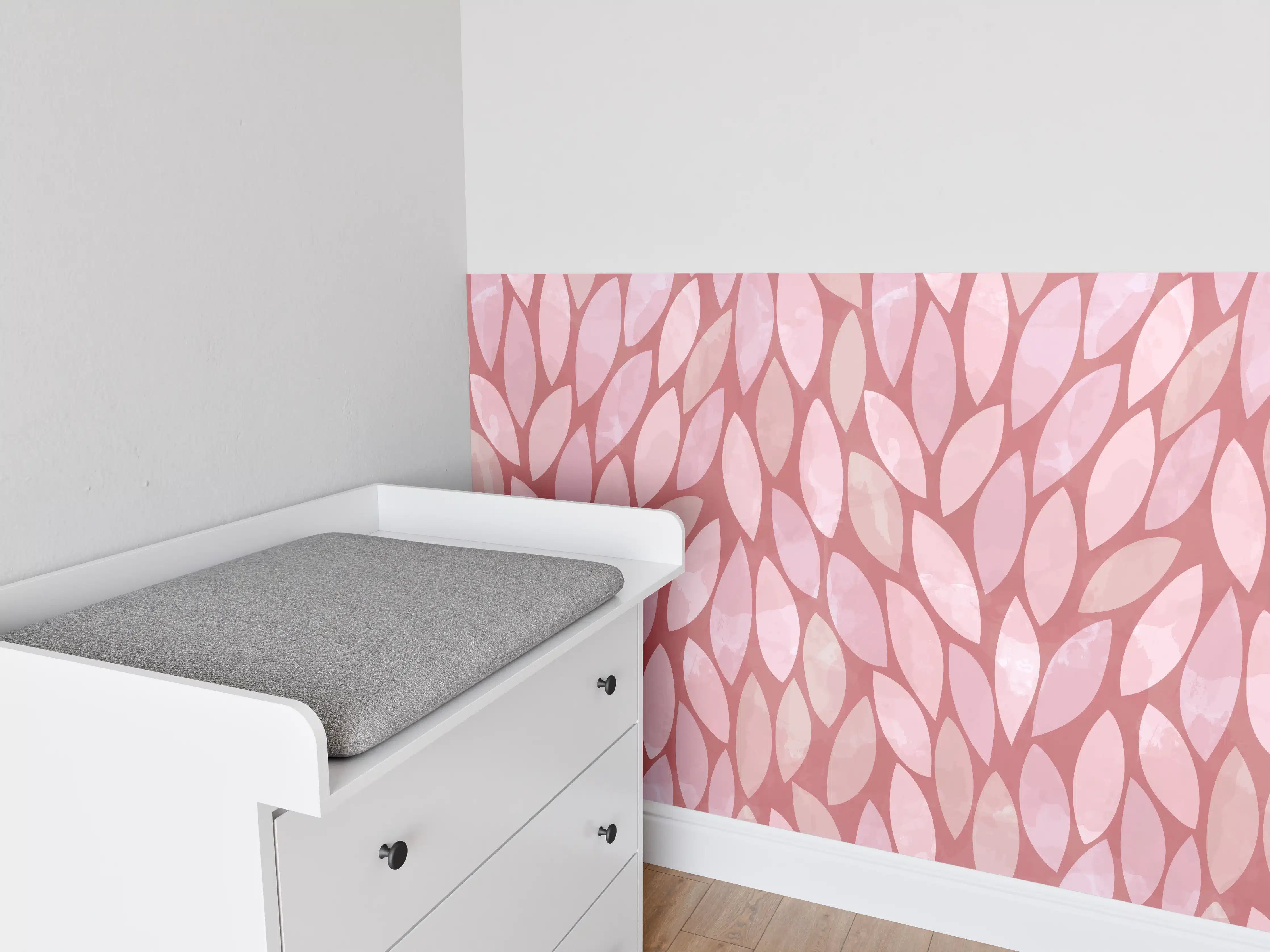Babyzimmer Wandgestaltung - Sanfter Rosaton mit Mustertextur
