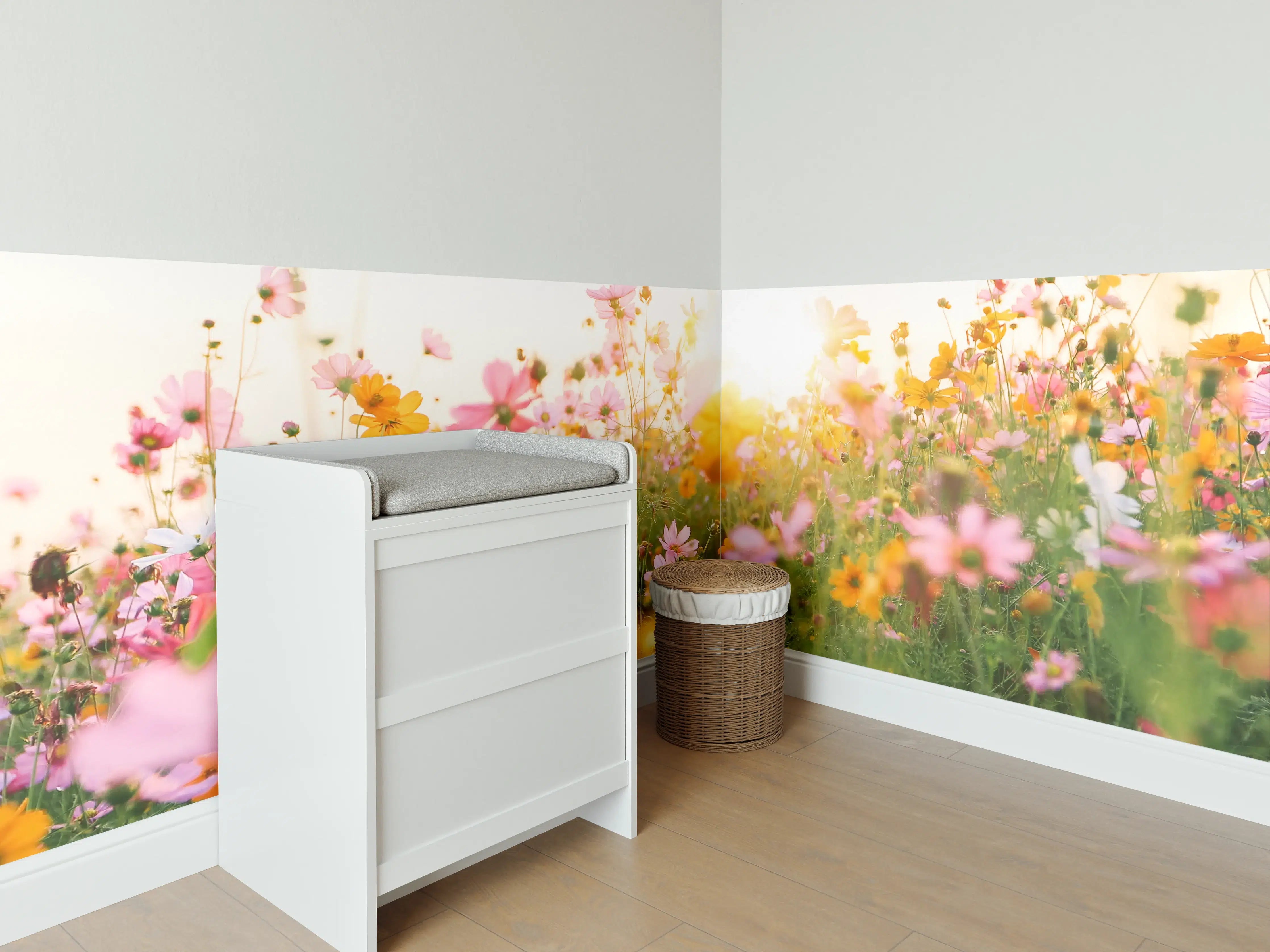 Babyzimmer Wandgestaltung - Sanftes Grau bei Morgendämmerung