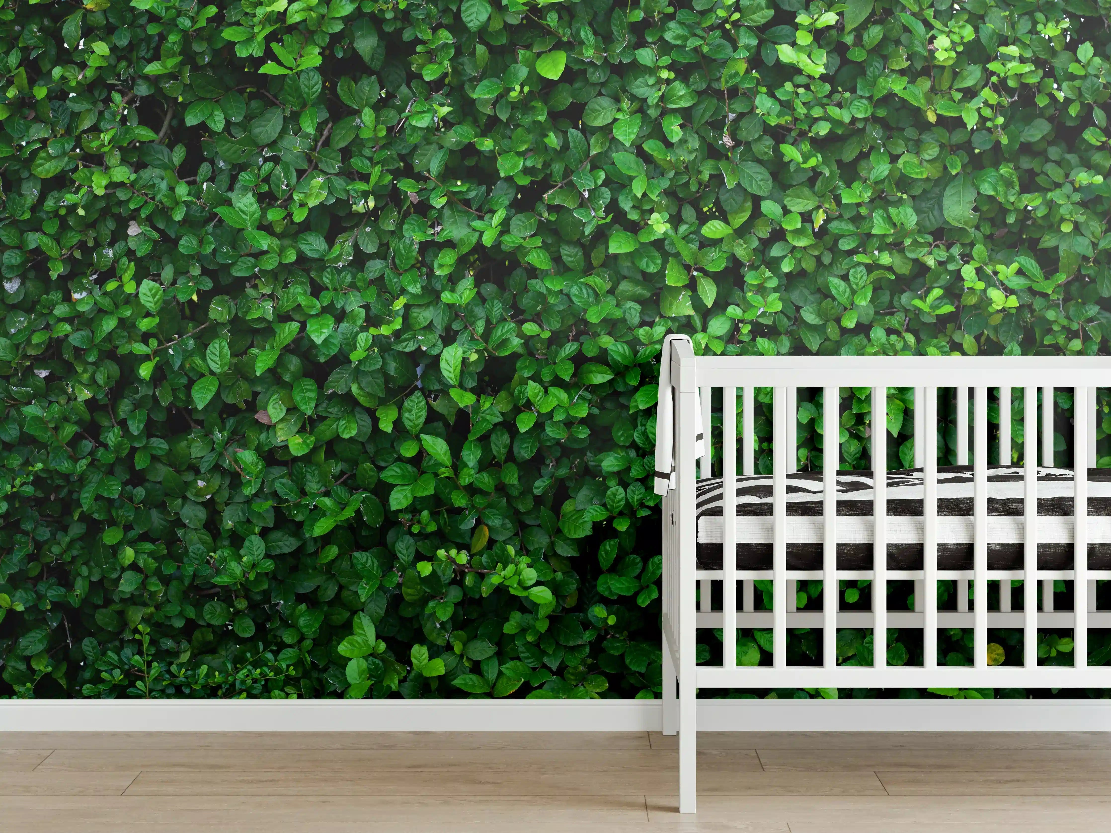 Babyzimmer Wandgestaltung - Satte grüne Blätter