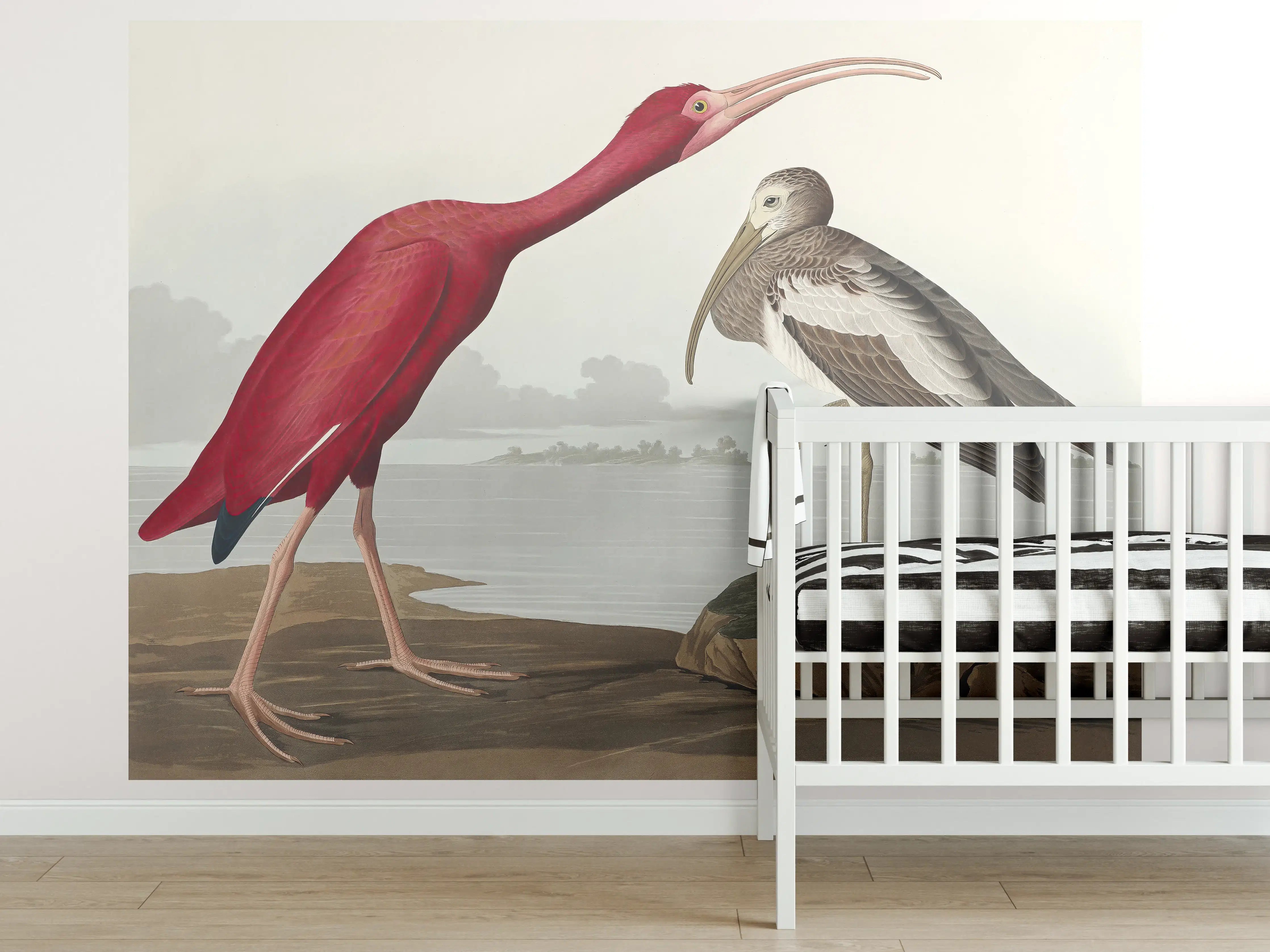 Babyzimmer Wandgestaltung - Scharlachsichler Portrait - John James Audubon