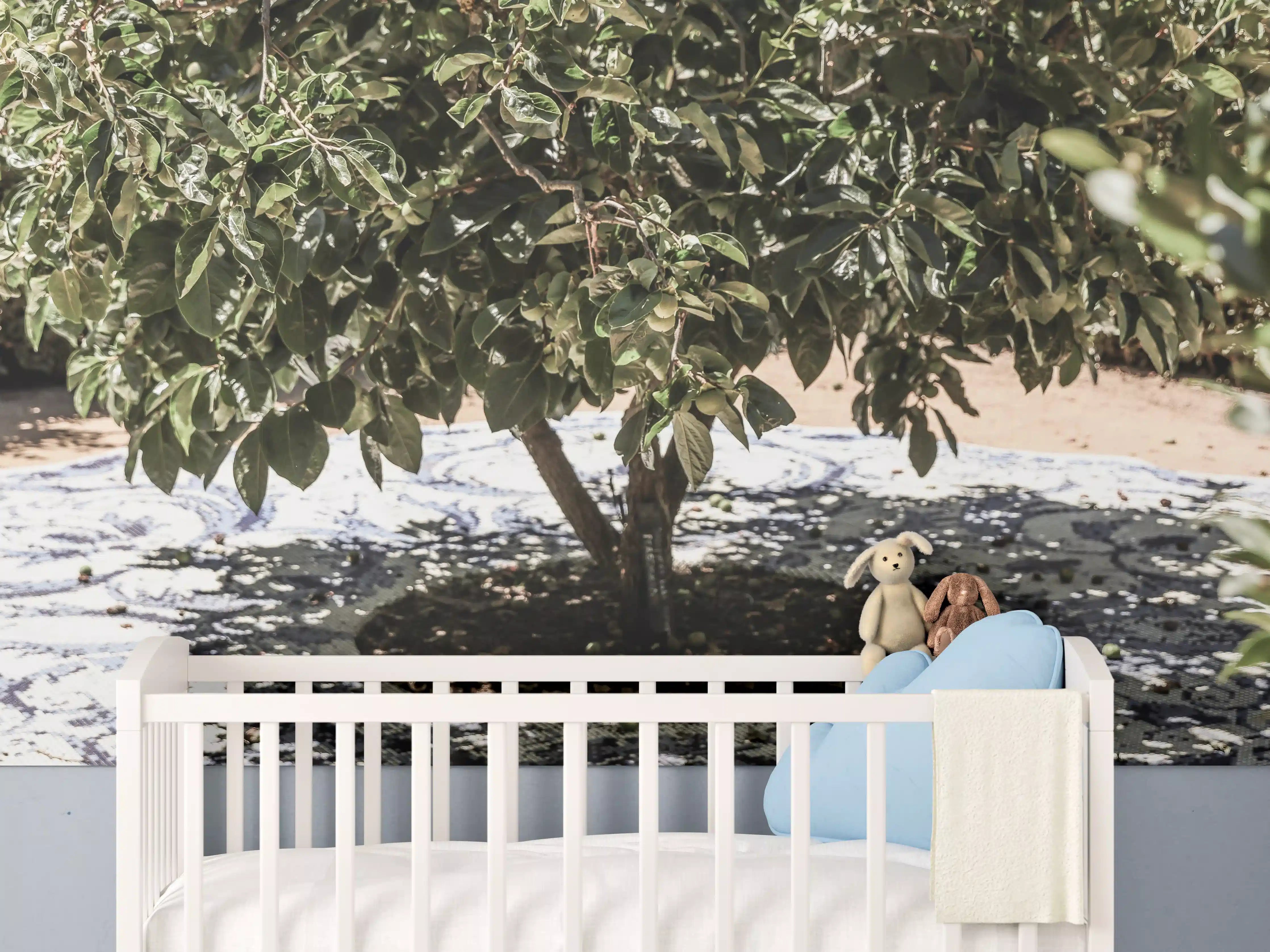 Babyzimmer Wandgestaltung - Schattiges Baummosaik Natur