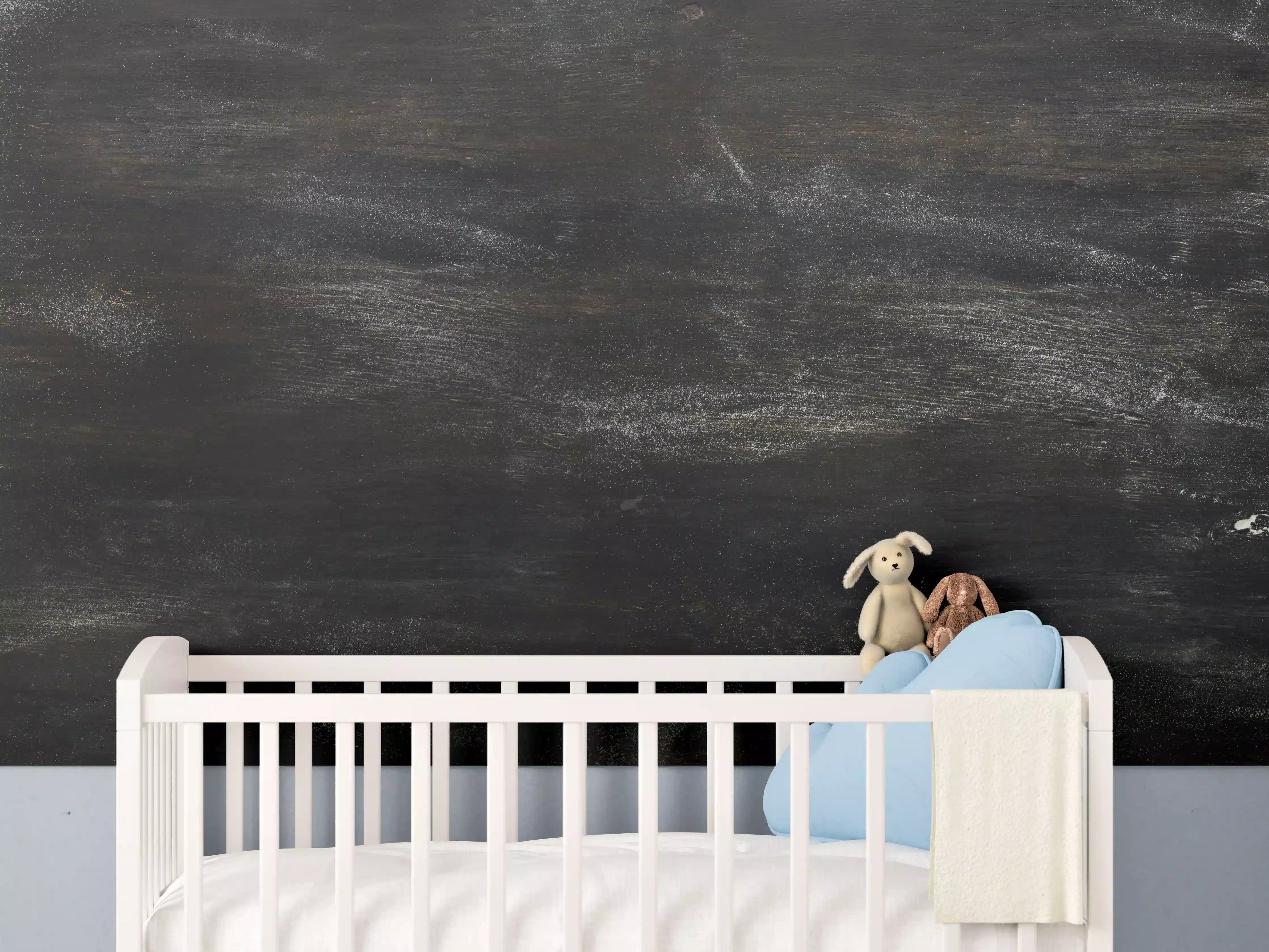 Babyzimmer Wandgestaltung - Schieferstein mit Mehl