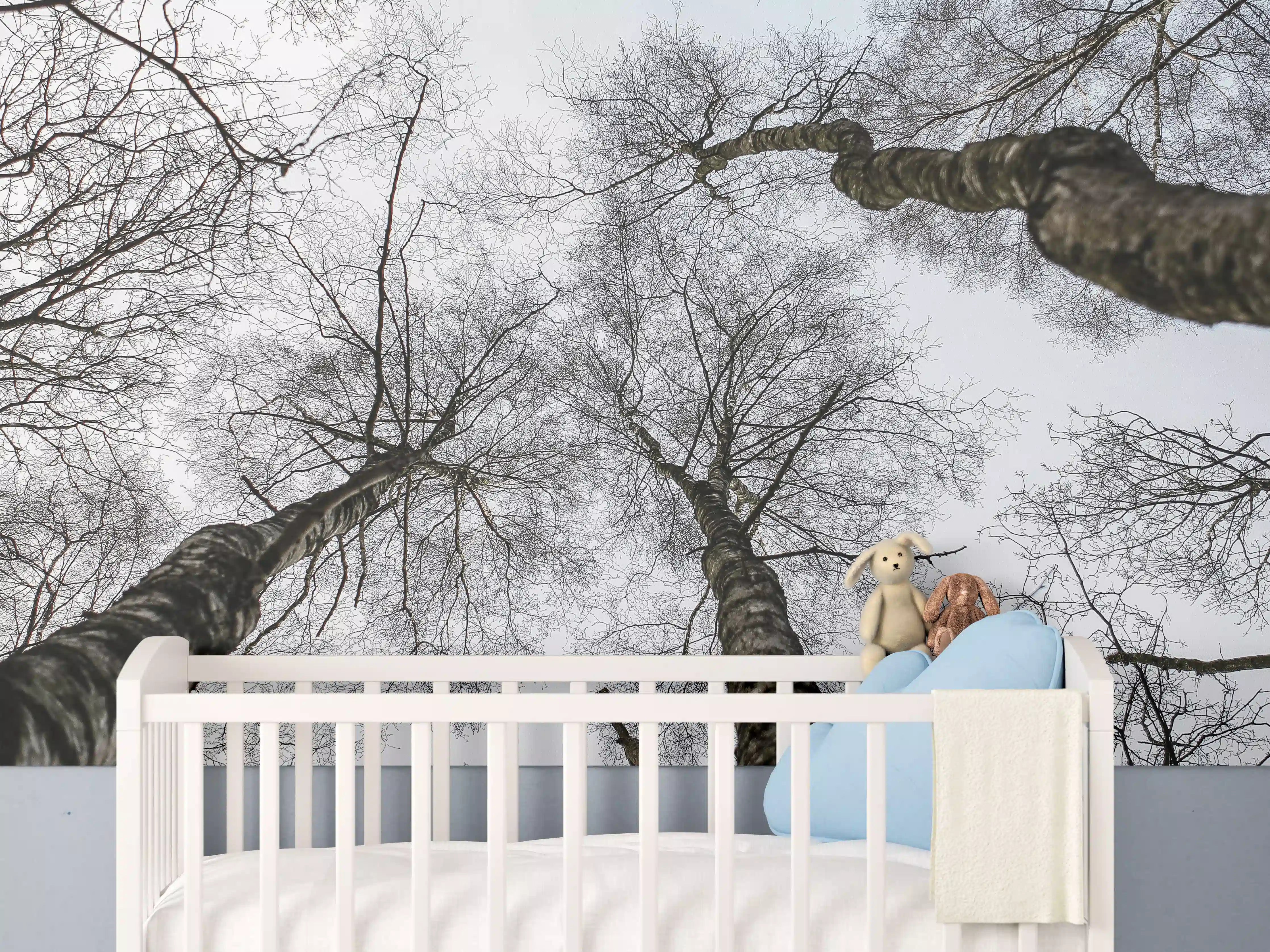 Babyzimmer Wandgestaltung - Schnee Wald