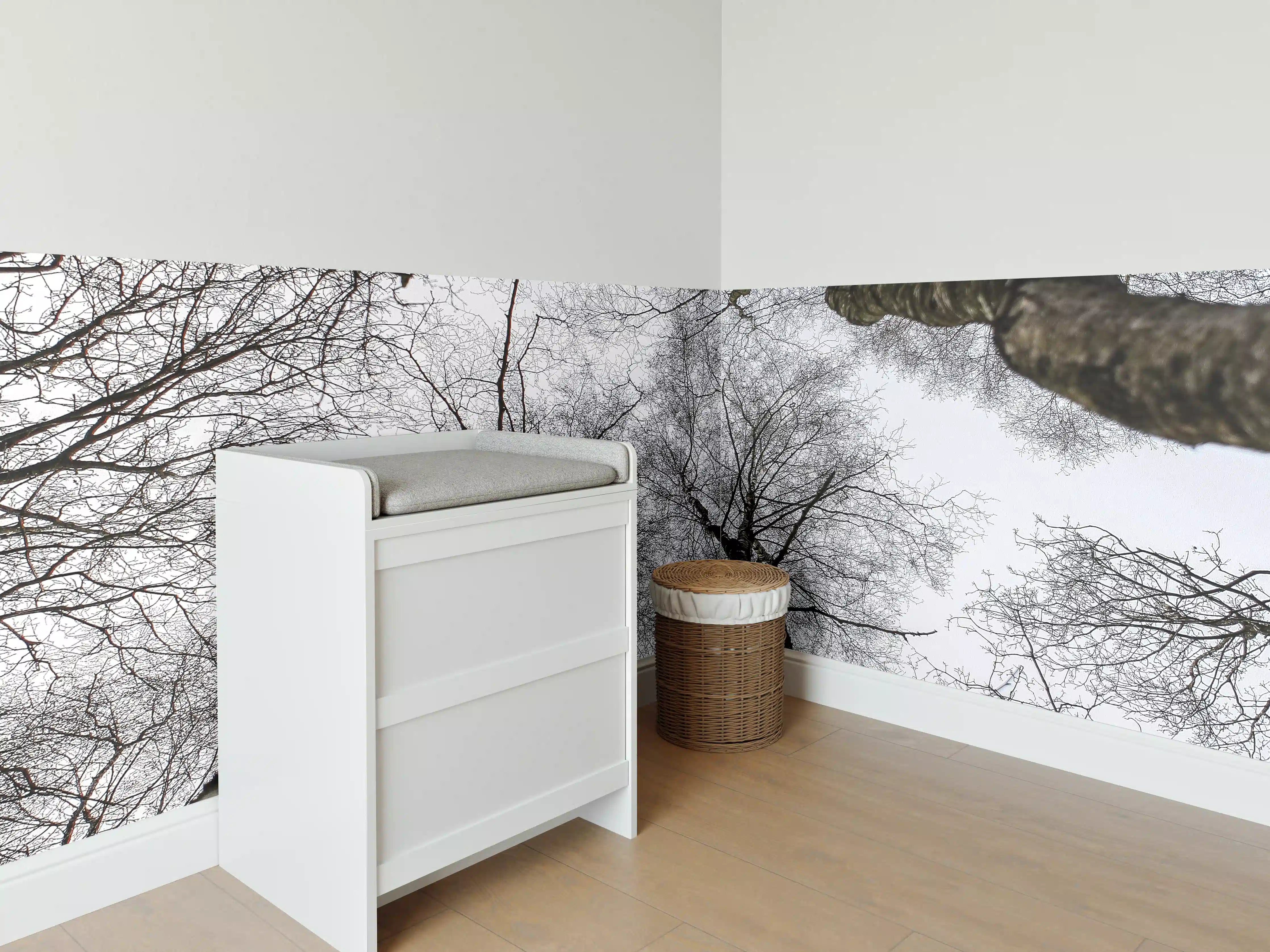 Babyzimmer Wandgestaltung - Schnee Wald