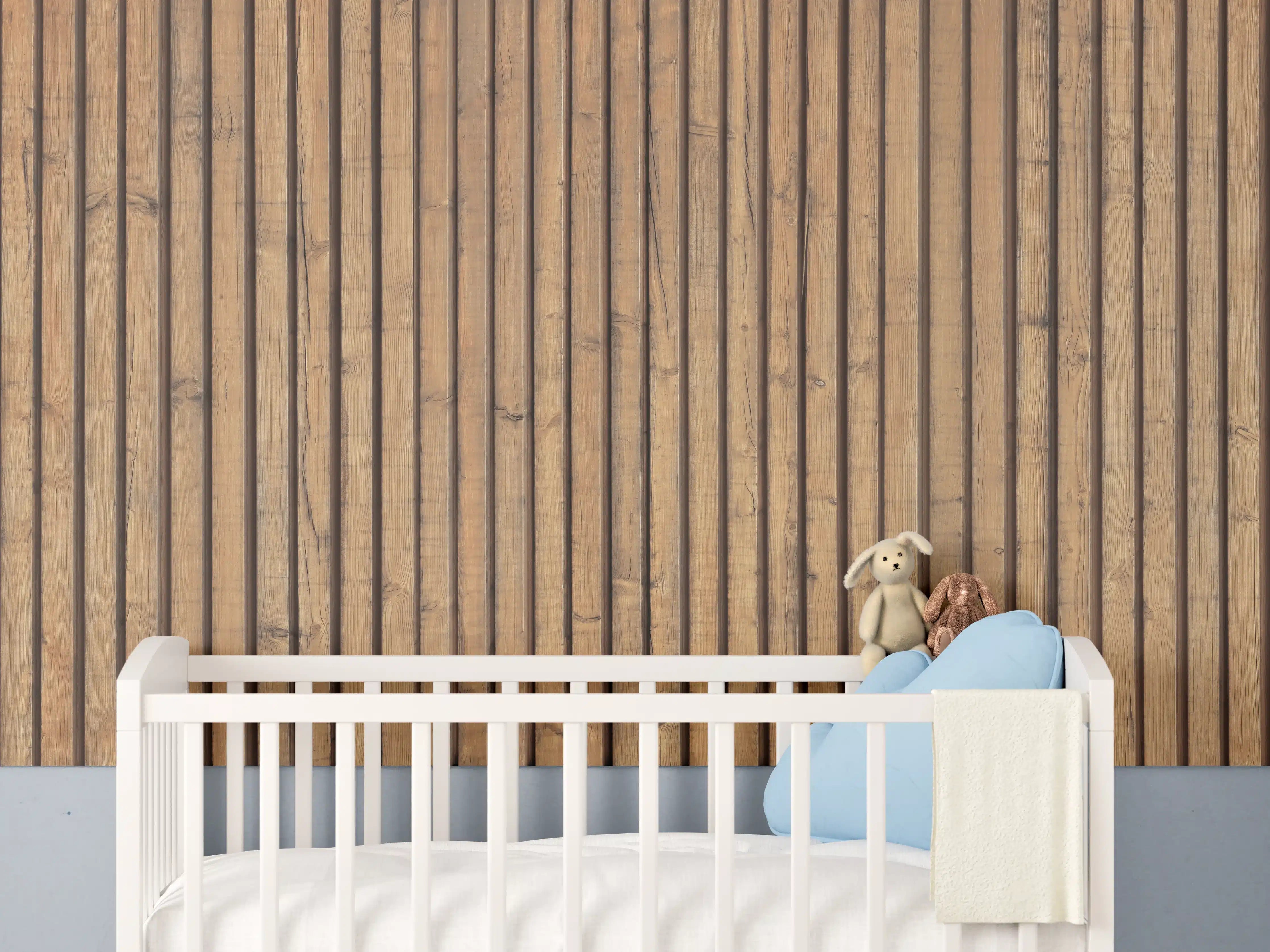 Babyzimmer Wandgestaltung - Schöne Holzwand