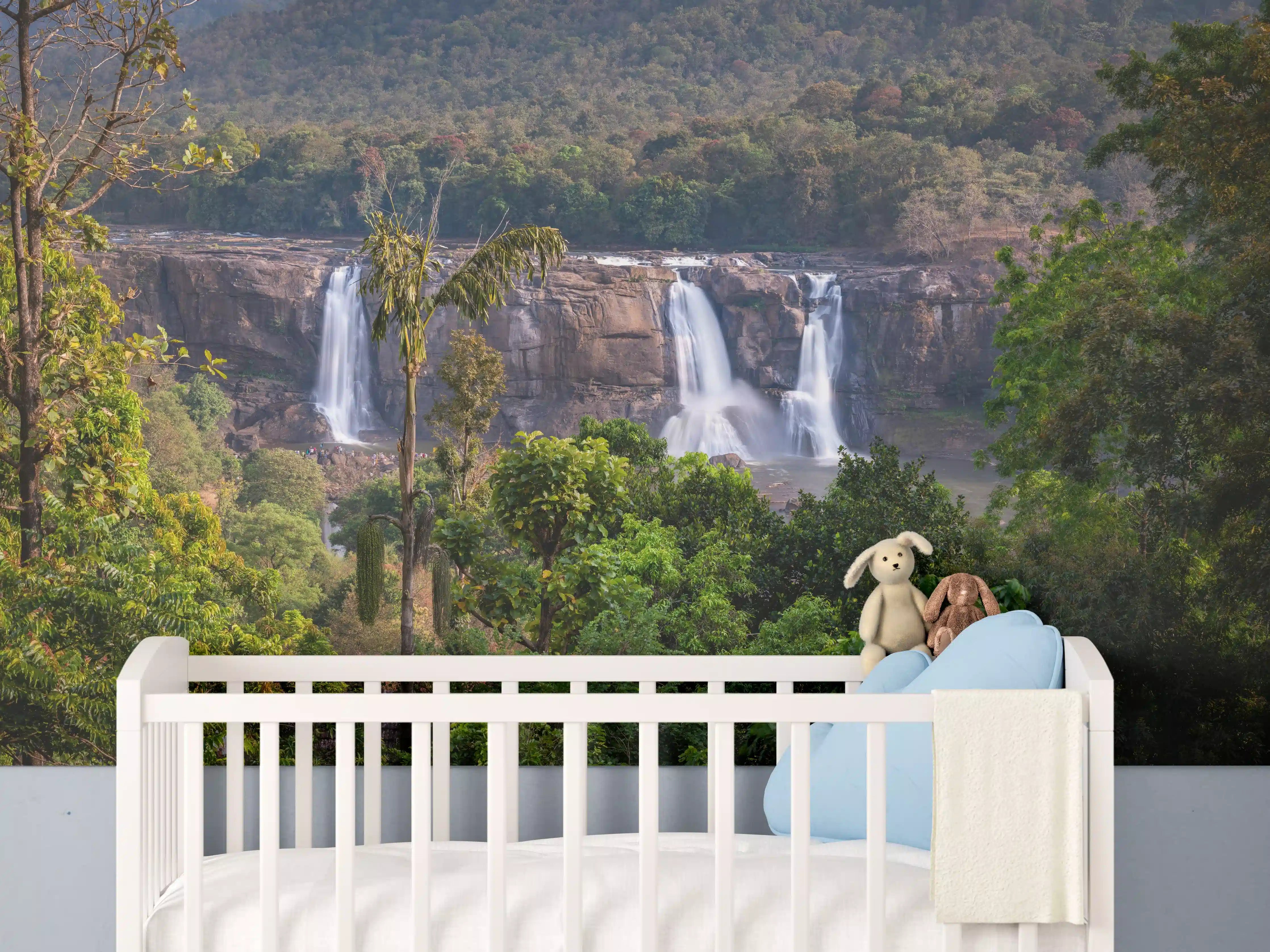 Babyzimmer Wandgestaltung - Schöne Langzeitbelichtung der Athirappilly-Wasserfälle