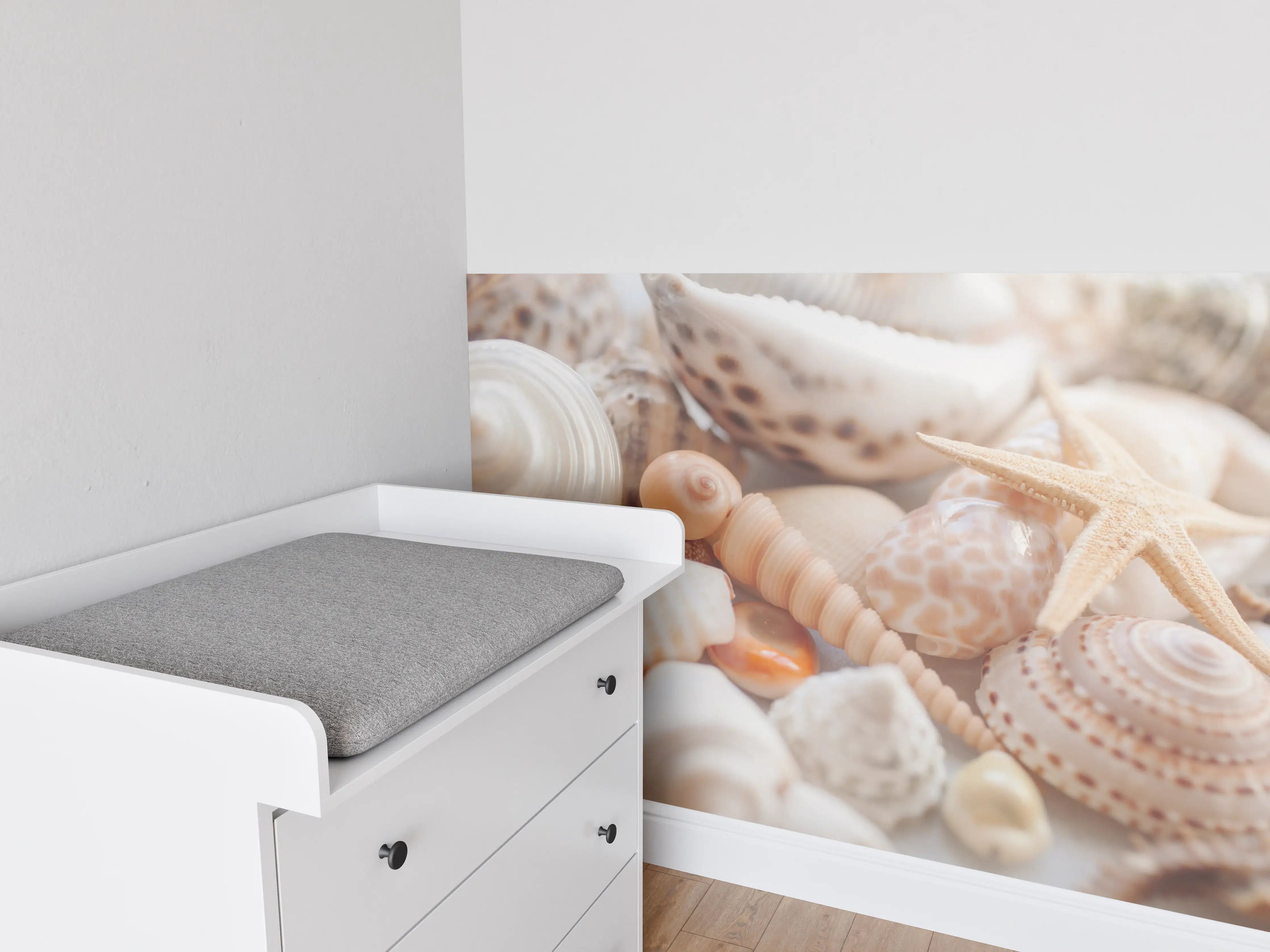 Babyzimmer Wandgestaltung - Schöne Muschelsammlung