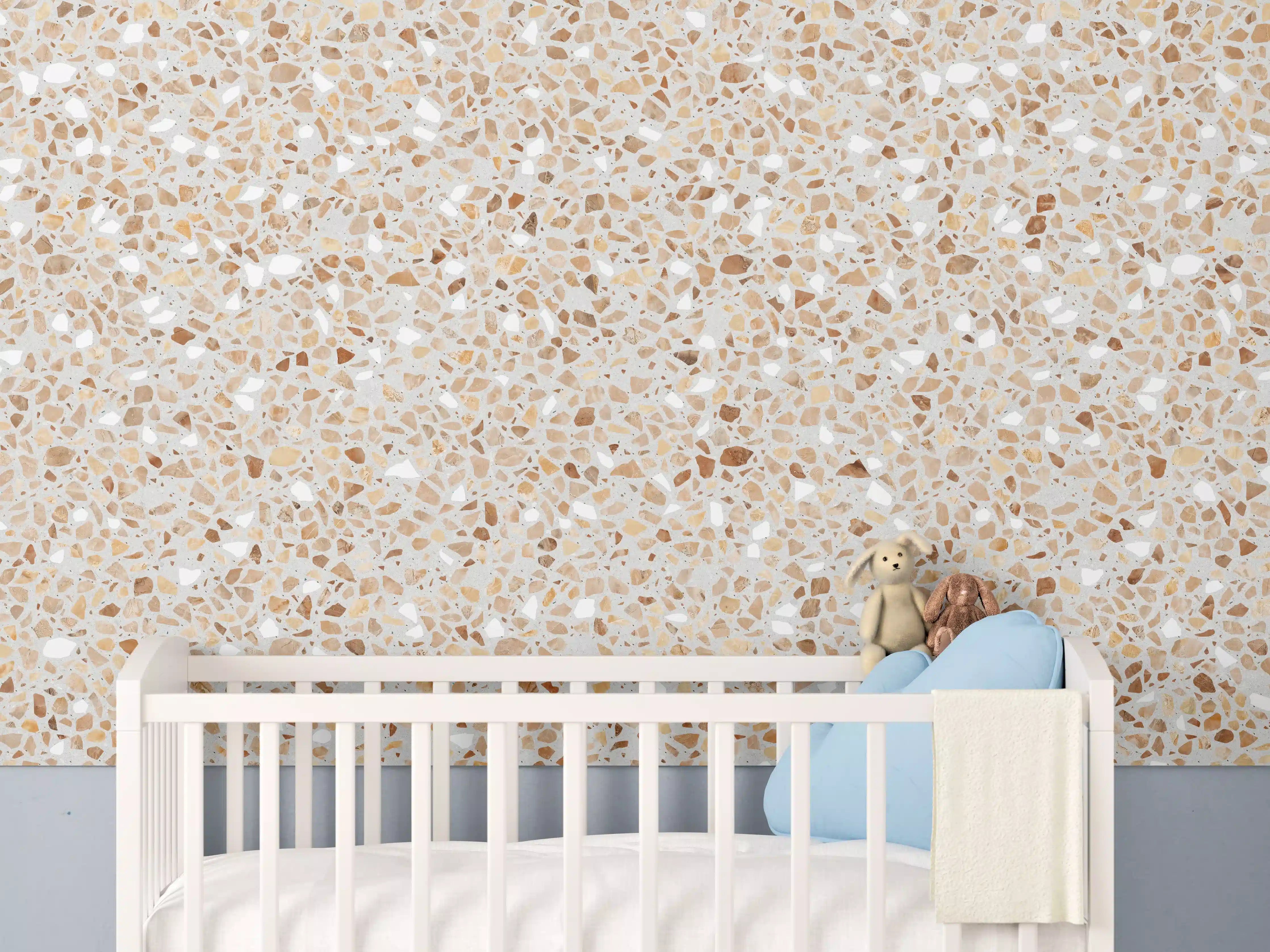 Babyzimmer Wandgestaltung - Schöne beige Terrazzo Stein Textur
