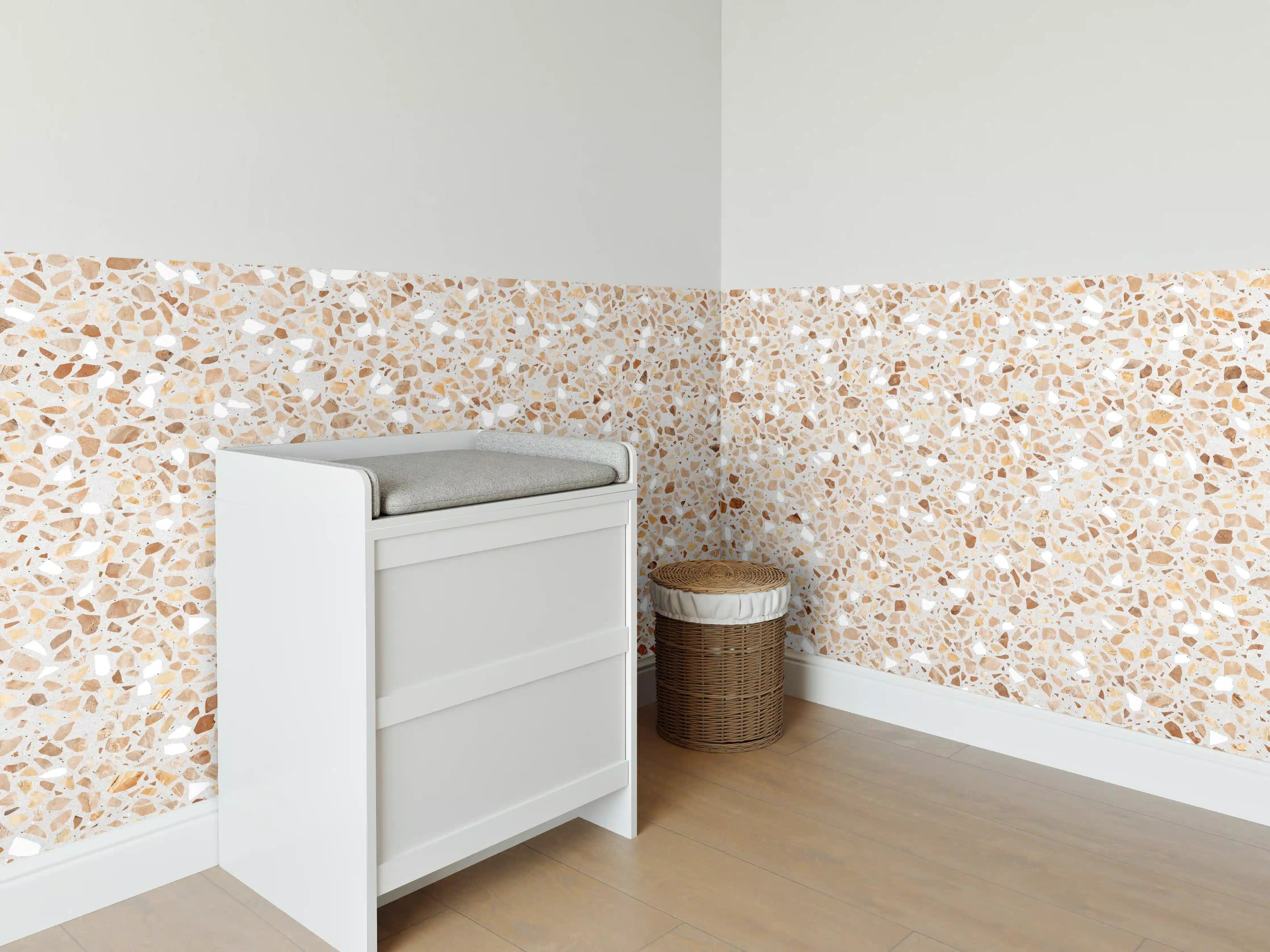 Babyzimmer Wandgestaltung - Schöne beige Terrazzo Stein Textur