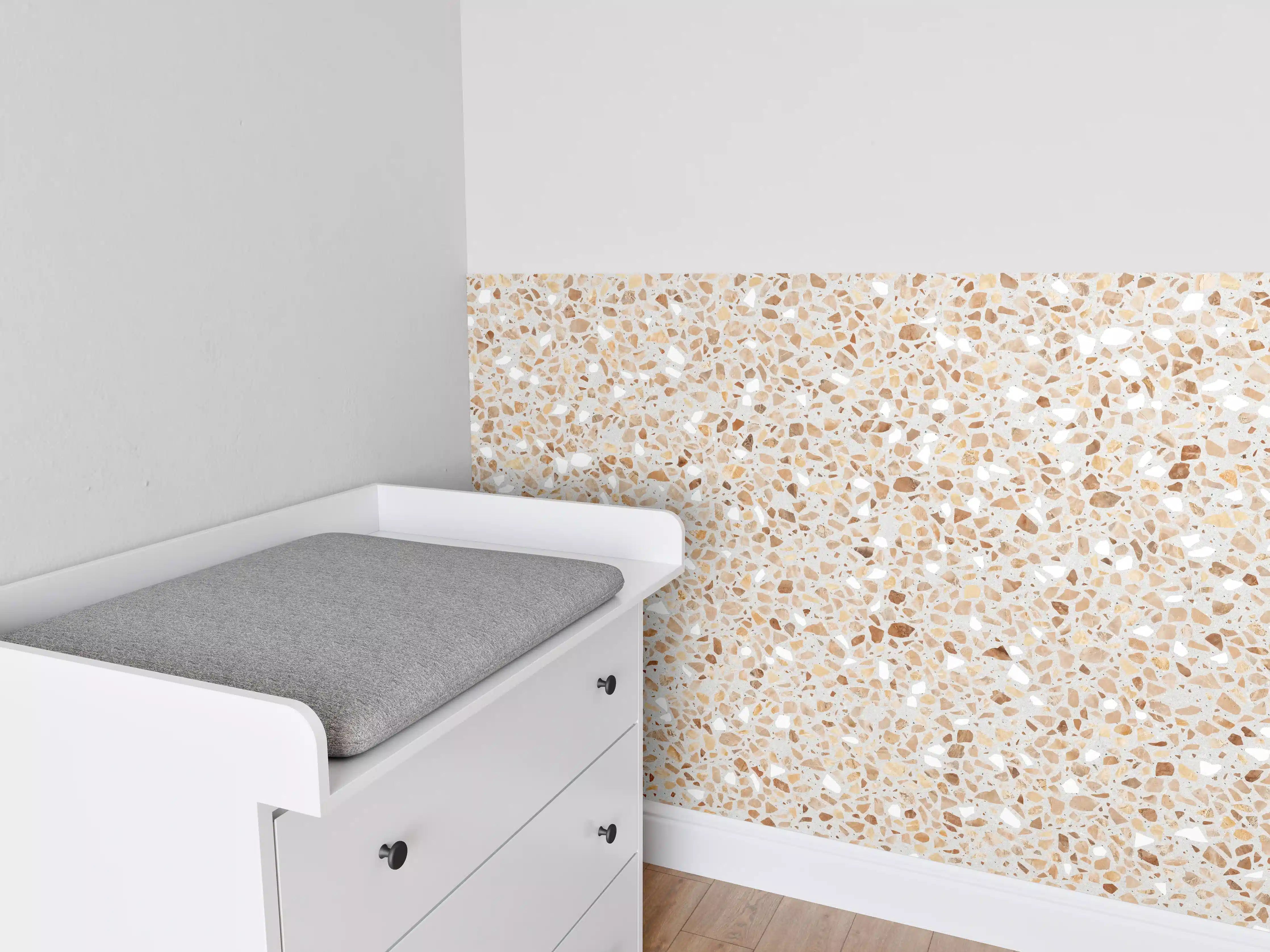 Babyzimmer Wandgestaltung - Schöne beige Terrazzo Stein Textur
