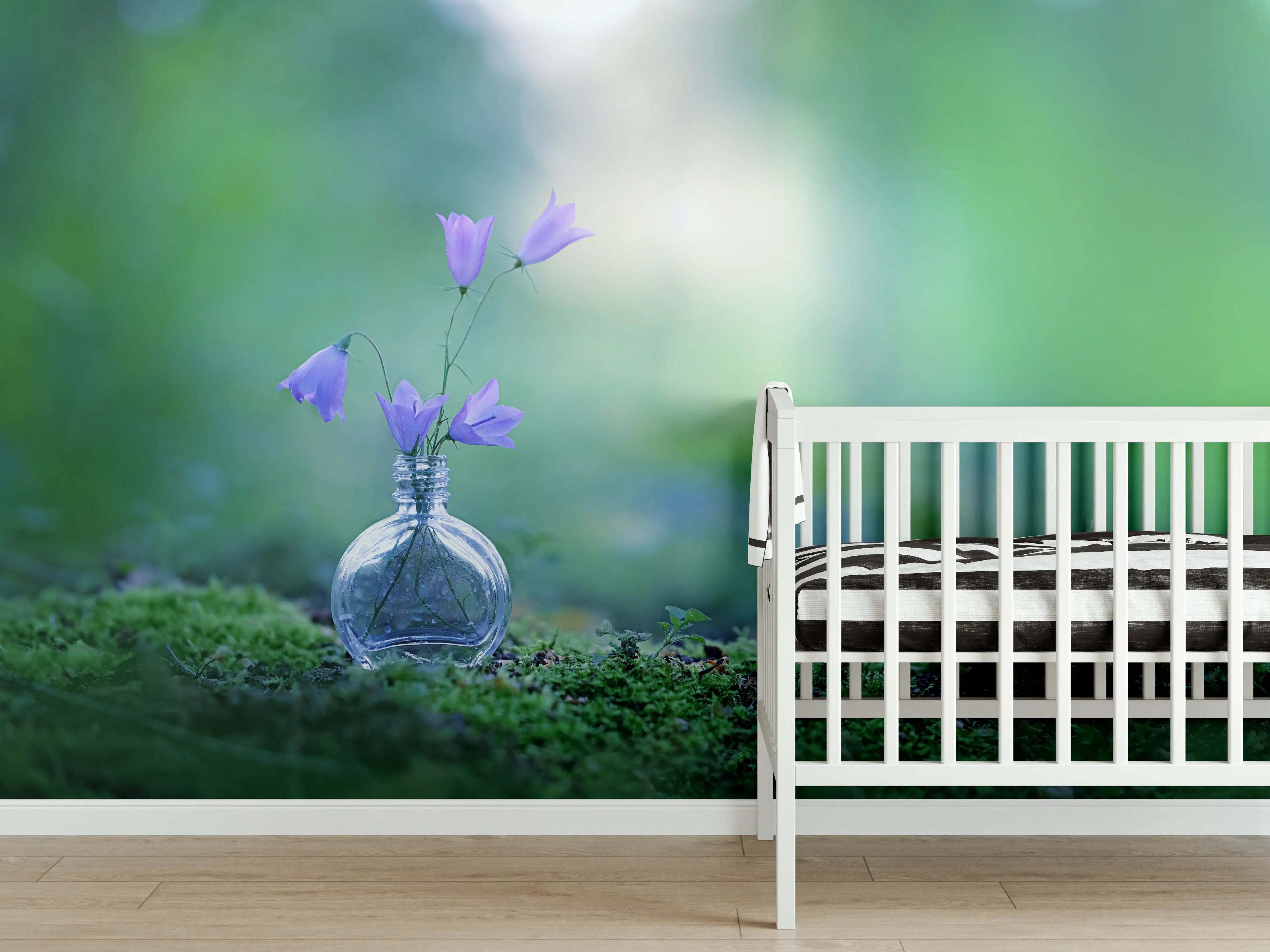 Babyzimmer Wandgestaltung - Schöne campanula Blumen