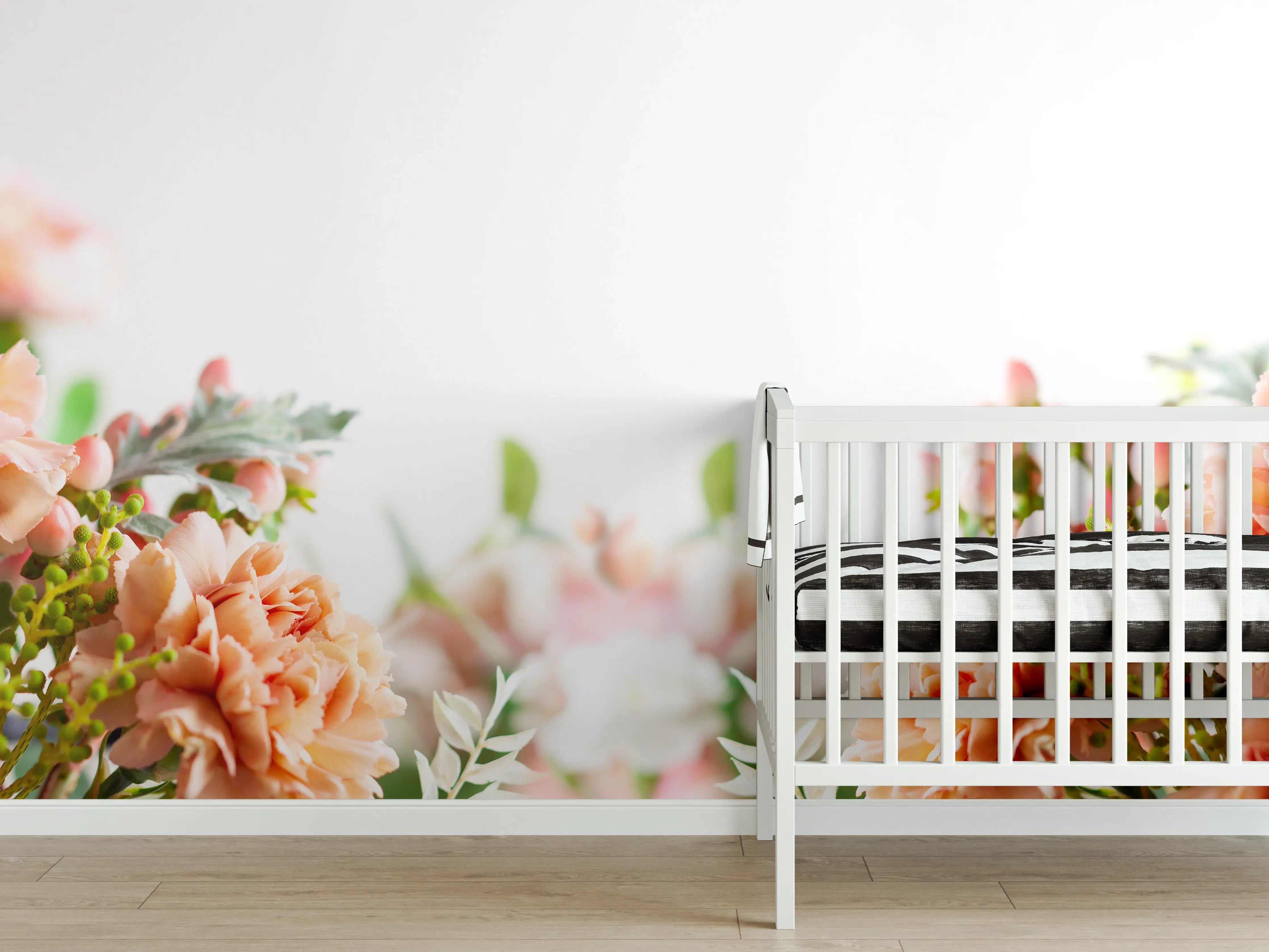 Babyzimmer Wandgestaltung - Schöne herbstliche Blumen-Komposition