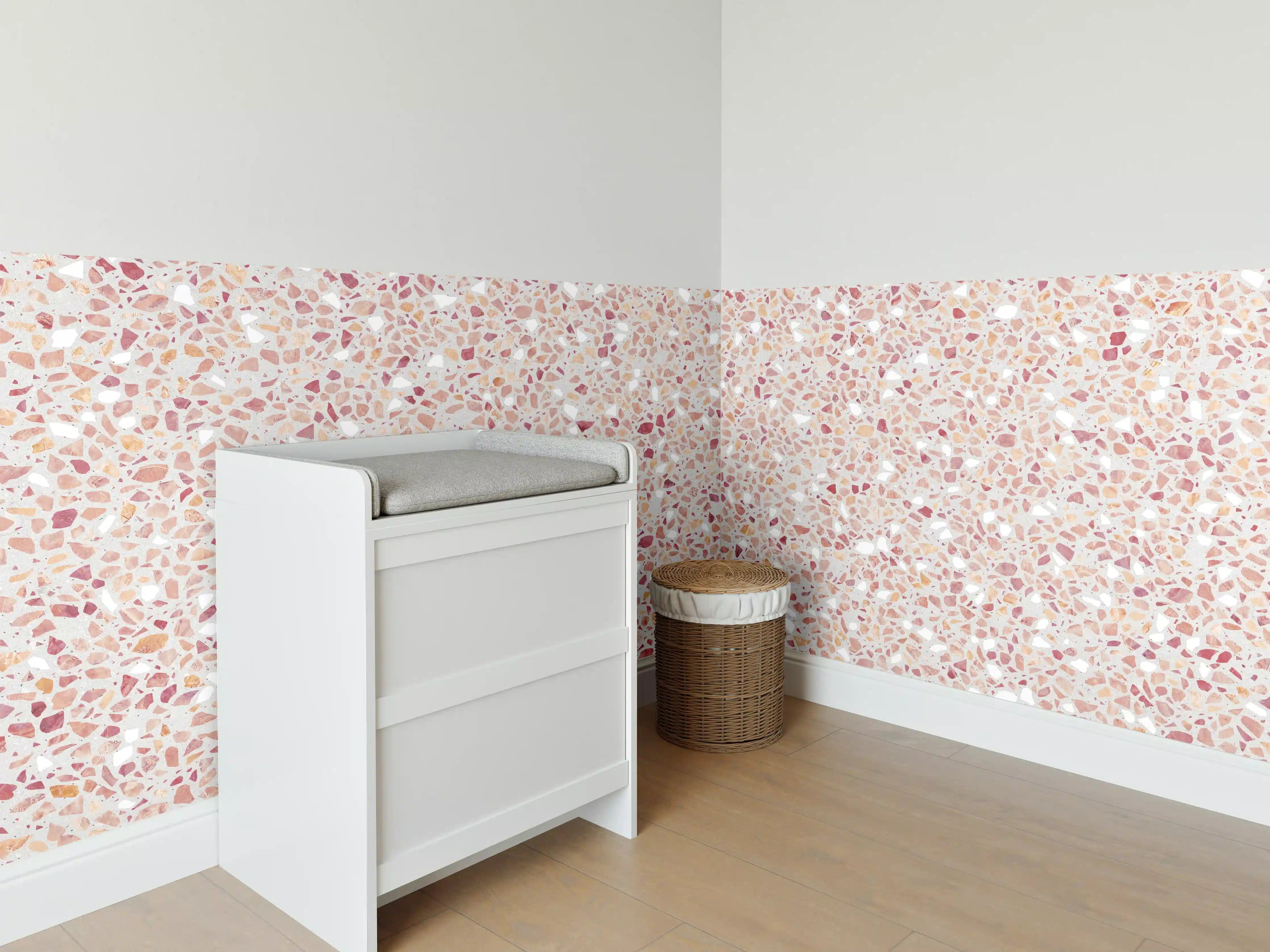 Babyzimmer Wandgestaltung - Schöne rote Terrazzo Stein Textur