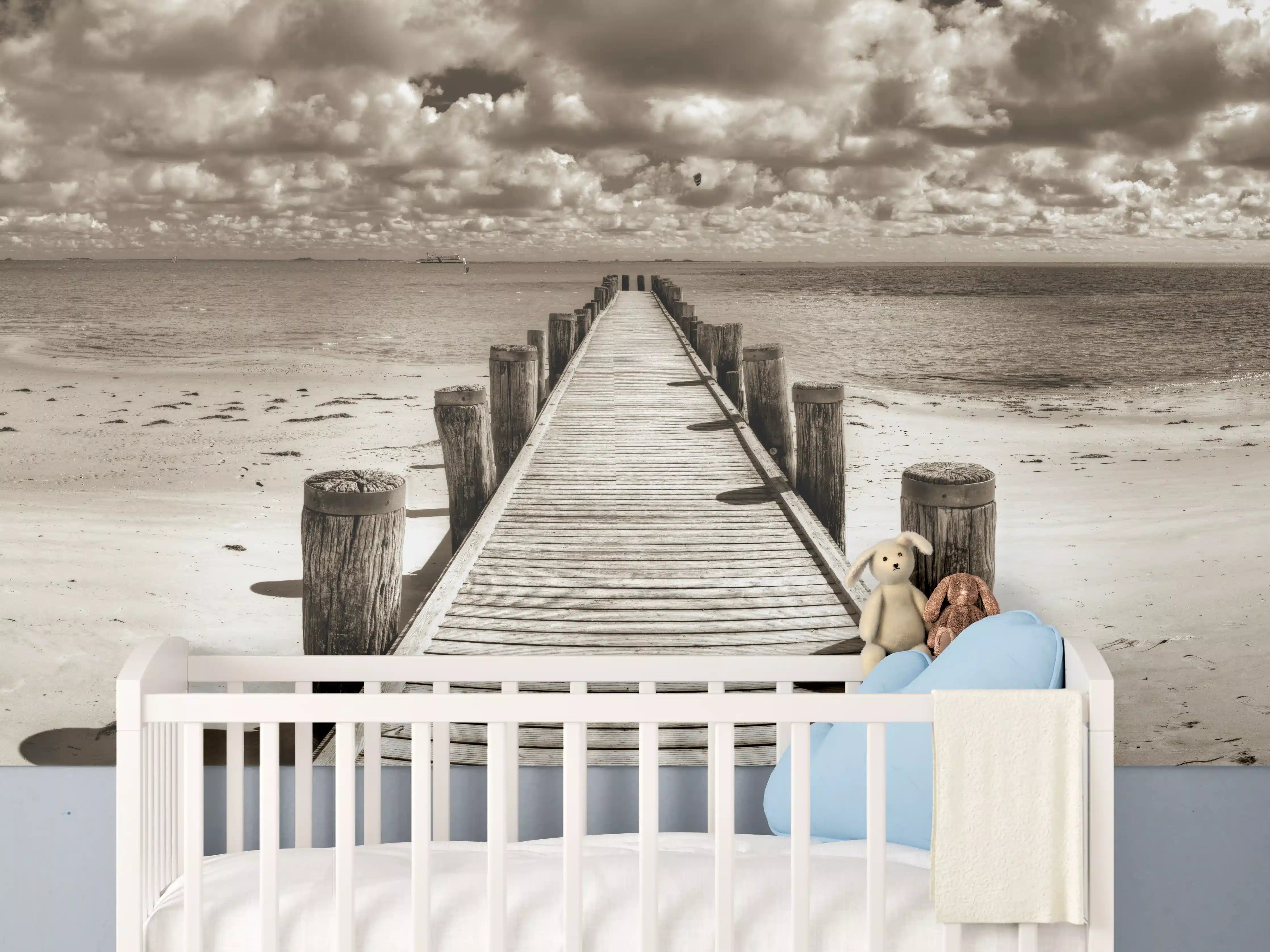 Babyzimmer Wandgestaltung - Schöner Anlegersteg für Boote