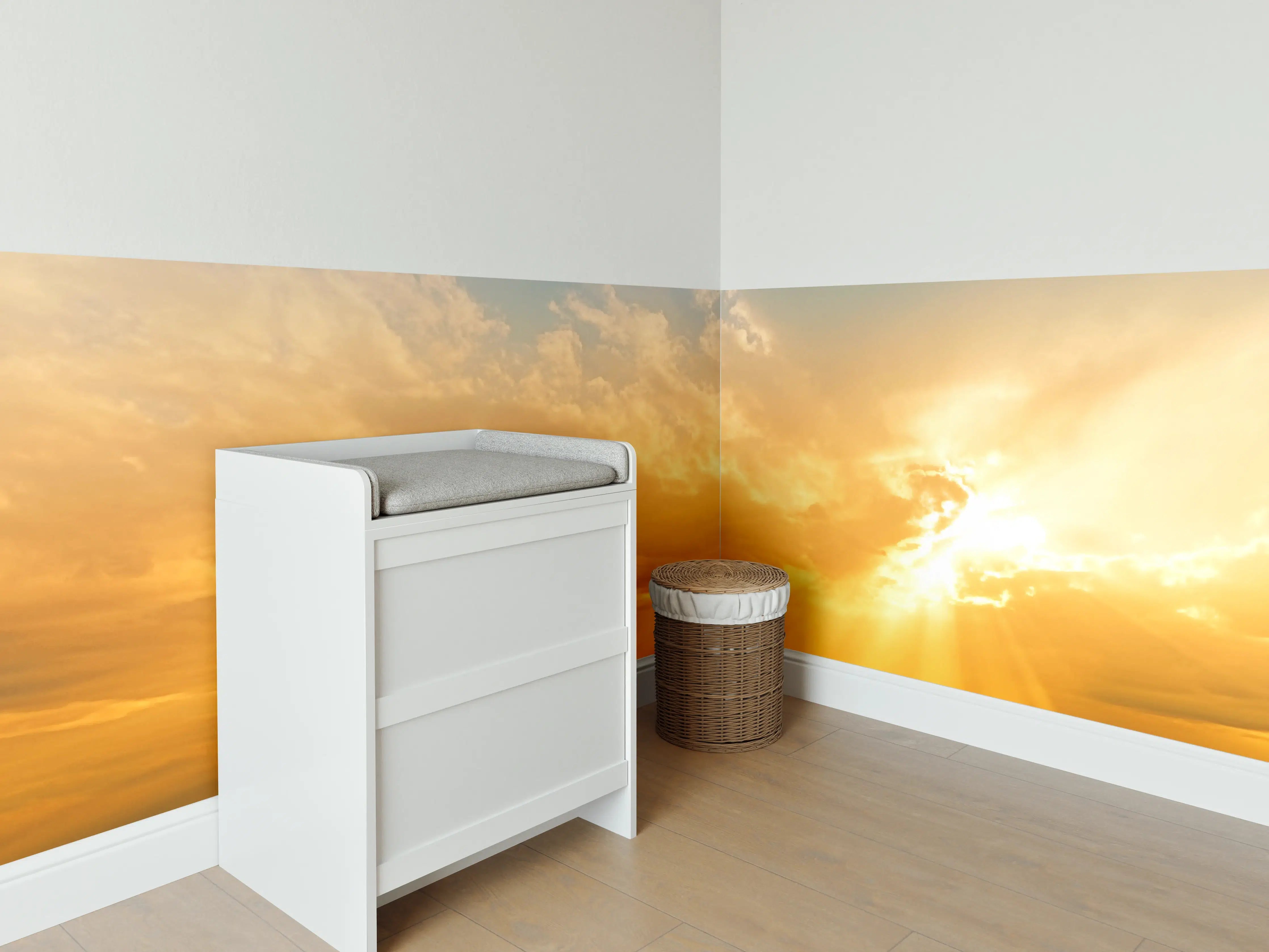 Babyzimmer Wandgestaltung - Schöner Blick auf Sonnenuntergang