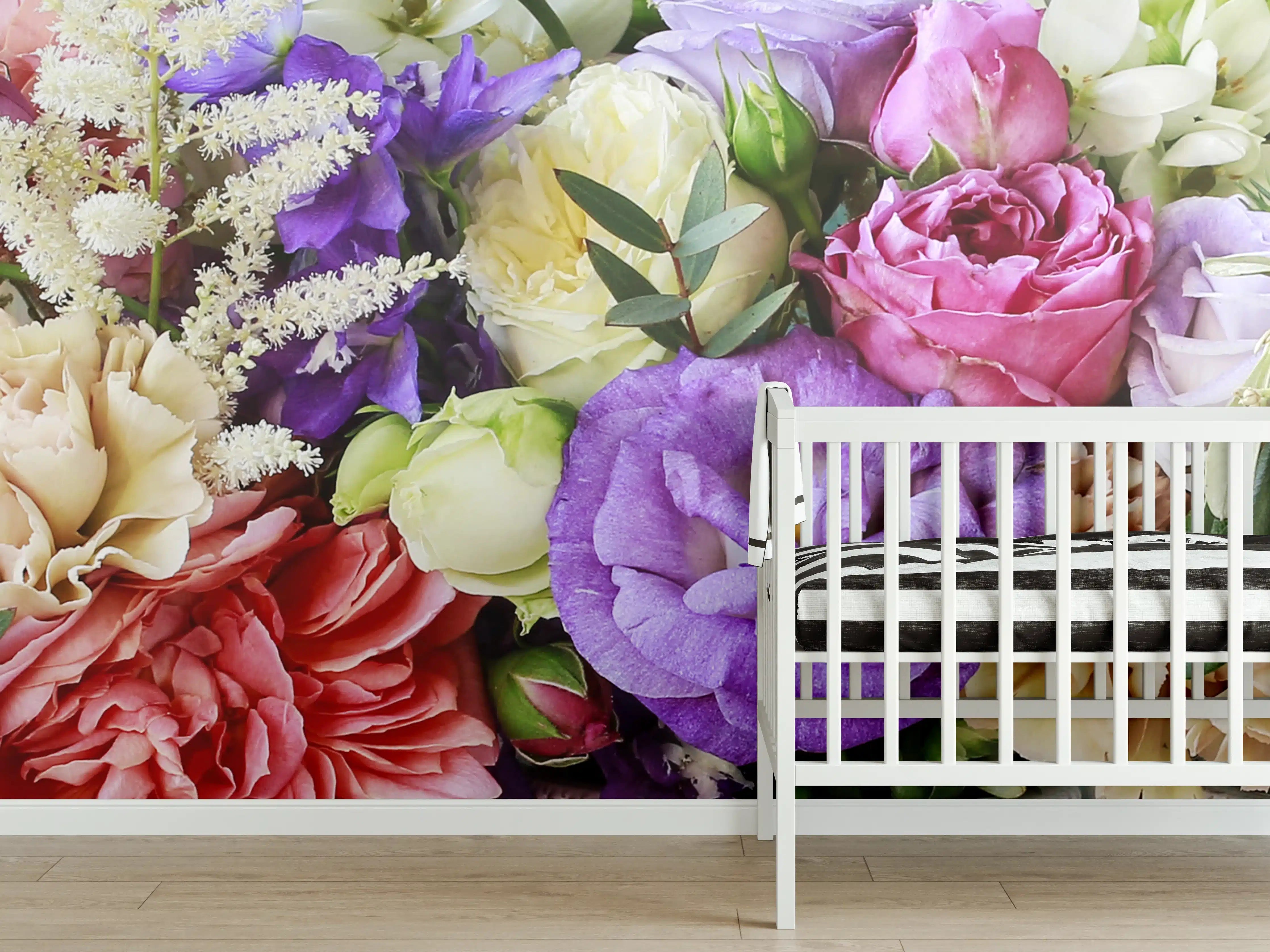 Babyzimmer Wandgestaltung - Schöner Blumenstrauß
