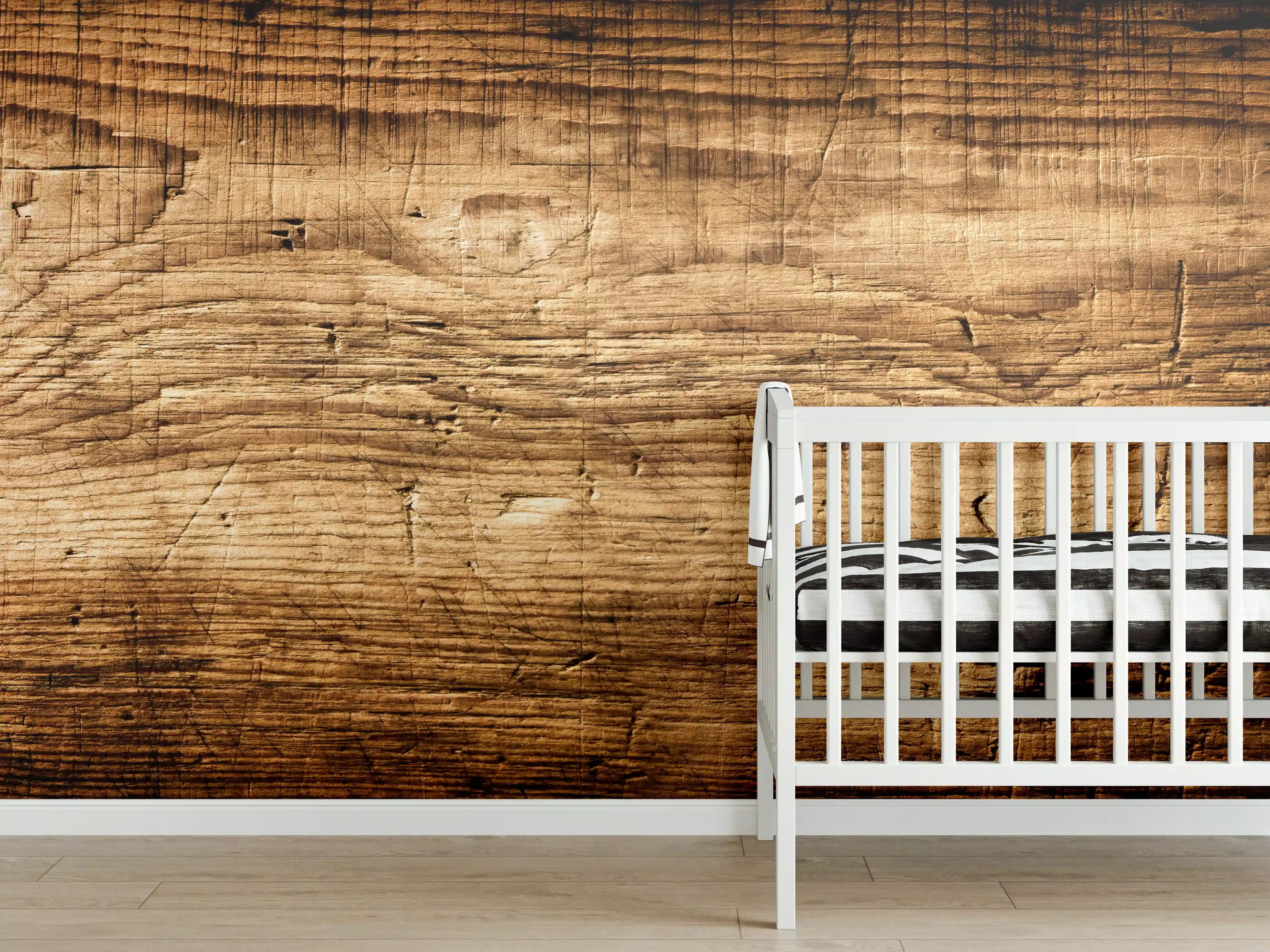 Babyzimmer Wandgestaltung - Schönes Eichenholz