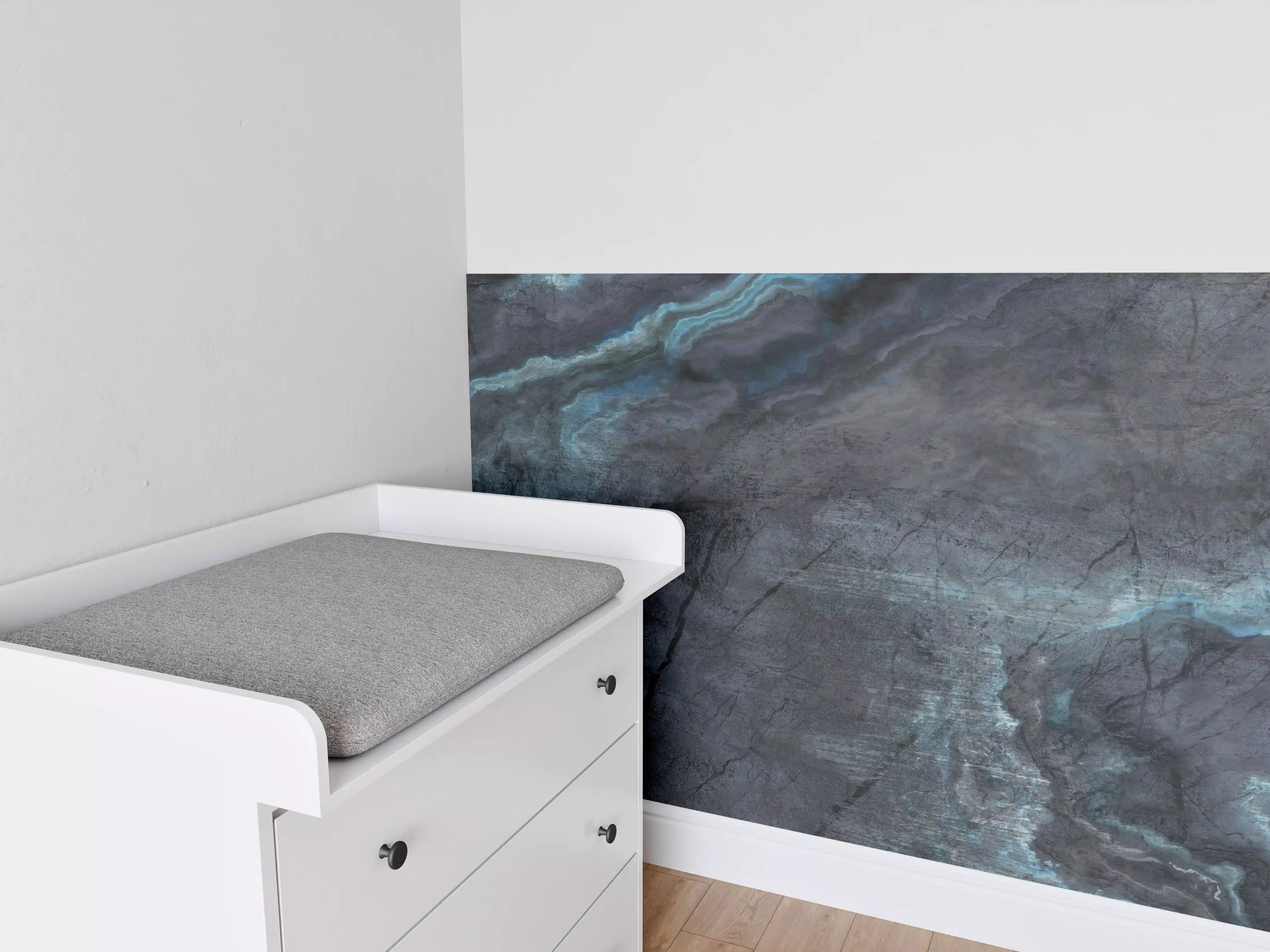 Babyzimmer Wandgestaltung - Schwarz-blauer Steinhintergrund