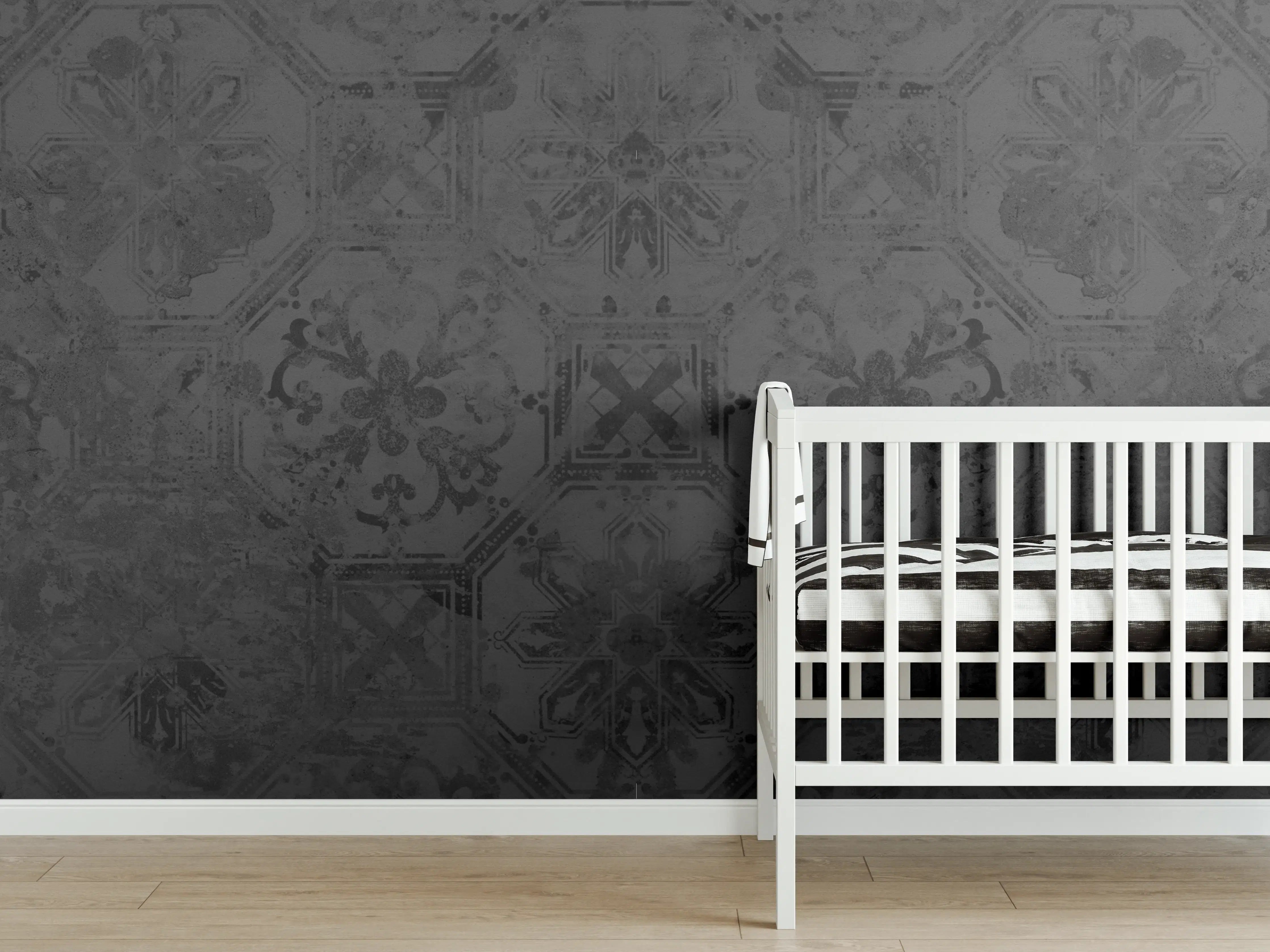 Babyzimmer Wandgestaltung - Schwarze Keramik Motiv