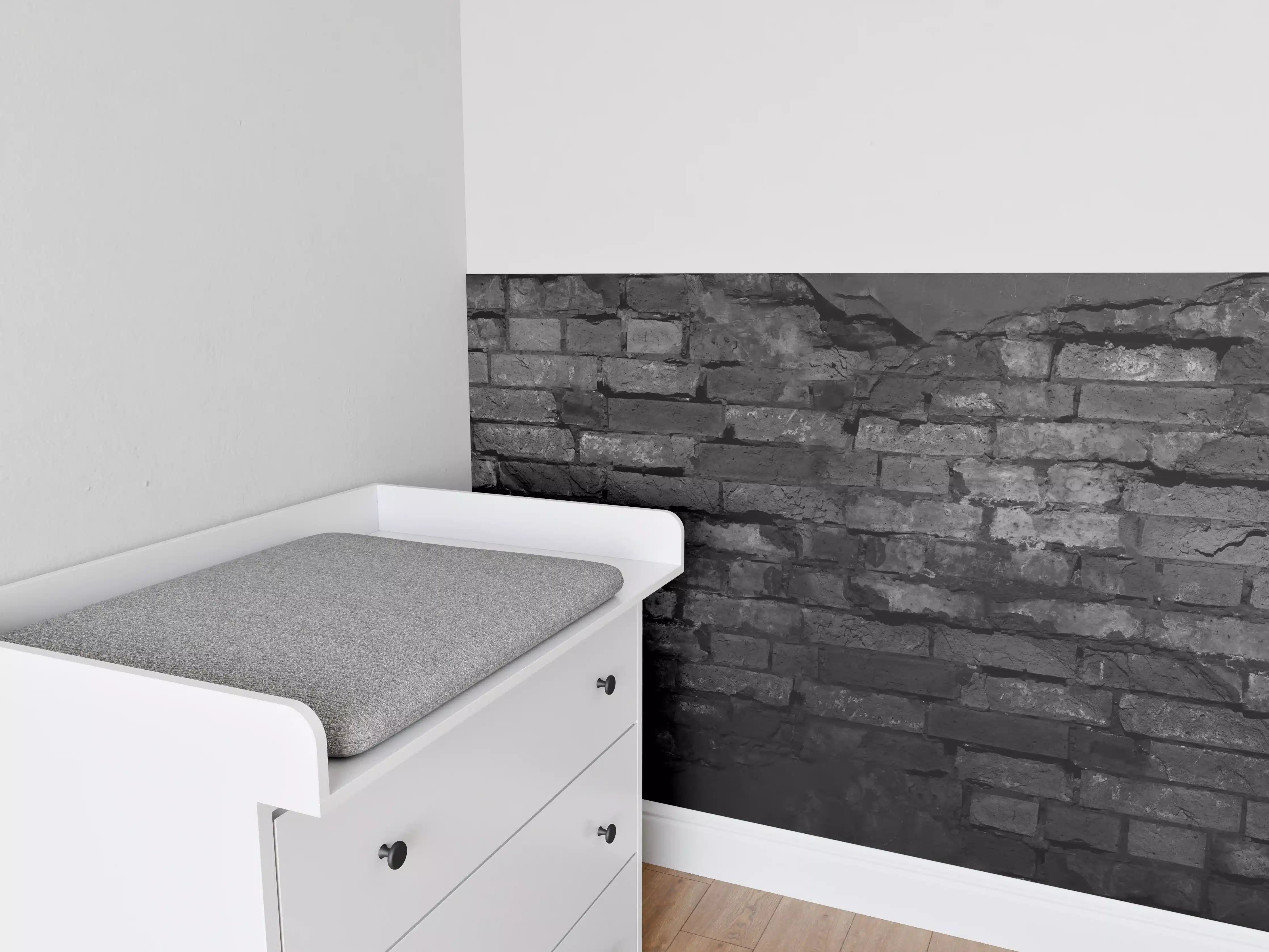 Babyzimmer Wandgestaltung - Schwarze alte Backsteinmauer