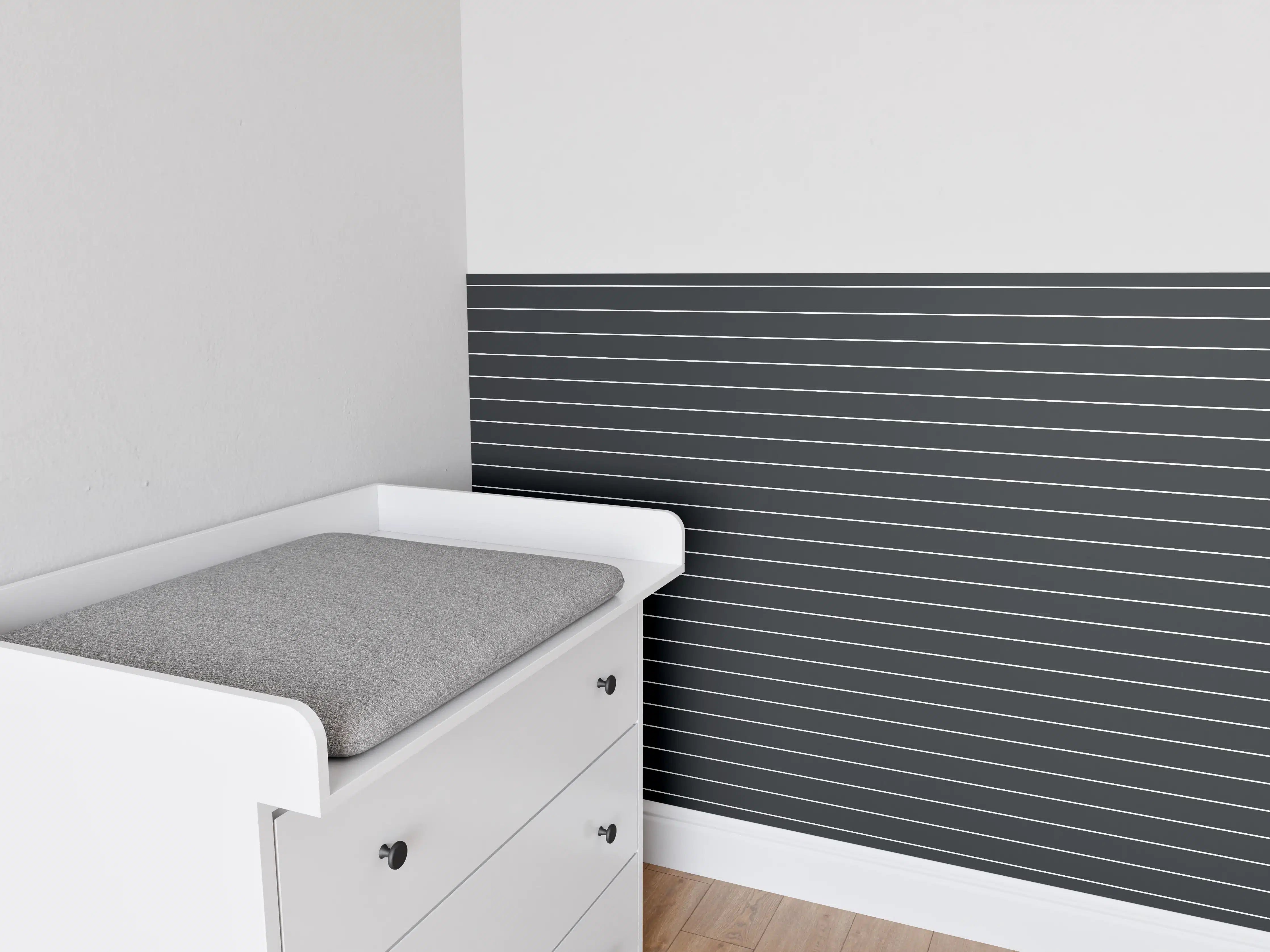 Babyzimmer Wandgestaltung - Schwarze horizontale Linien